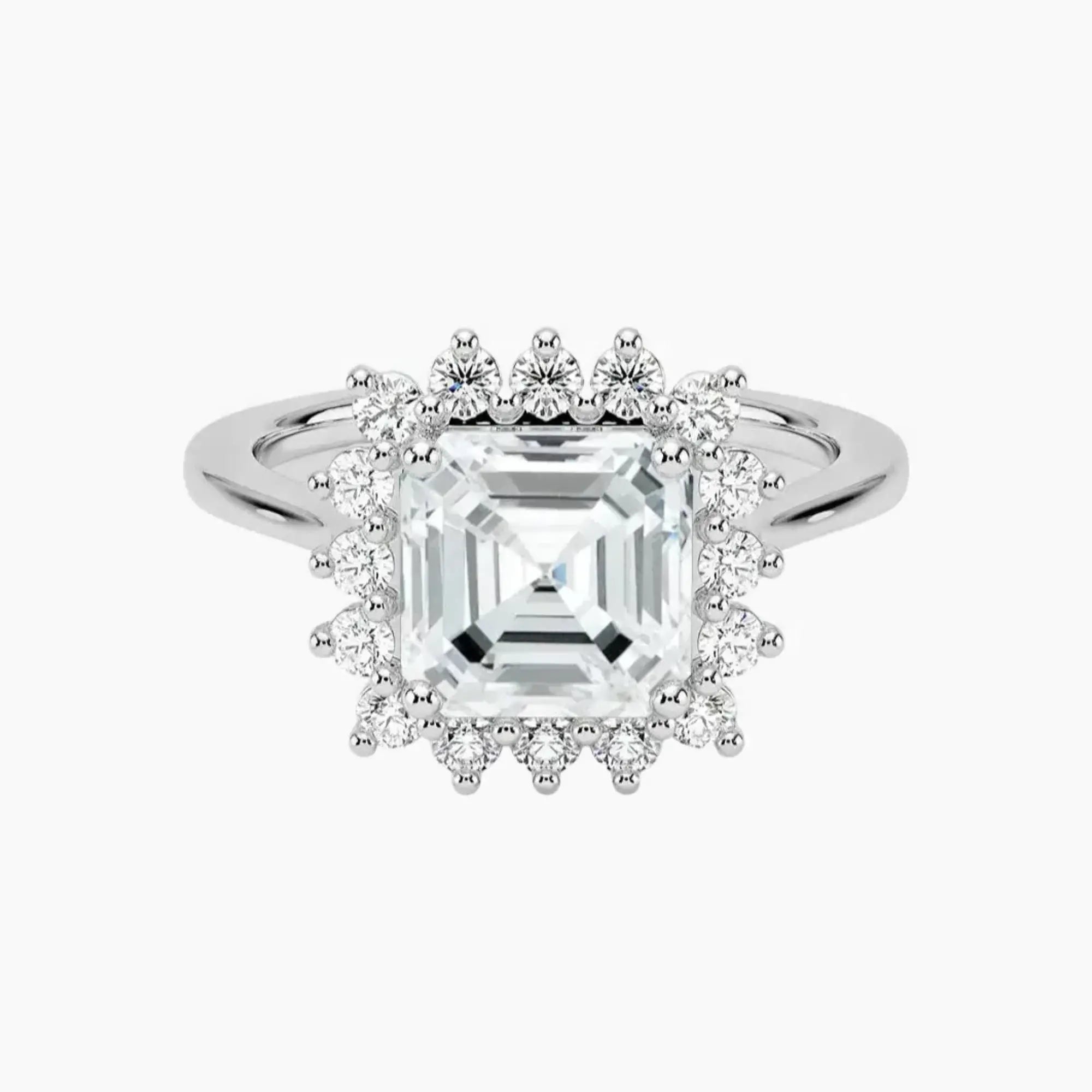 Soraya Asscher Designer 3 Carat Lab Grown Diamond Engagement Ring in 14K Yellow Gold