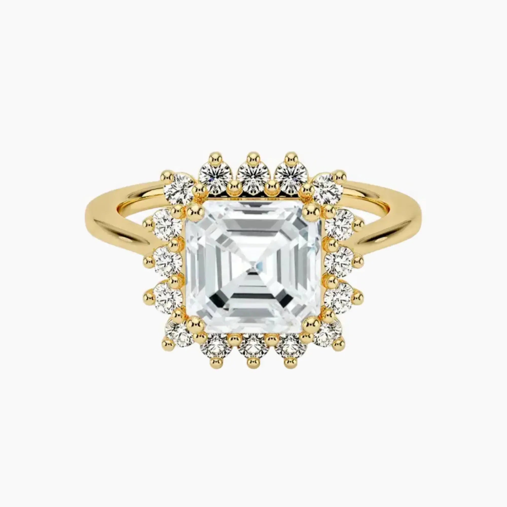 Soraya Asscher Designer 1.5 Carat Lab Grown Diamond Engagement Ring in 14K White Gold