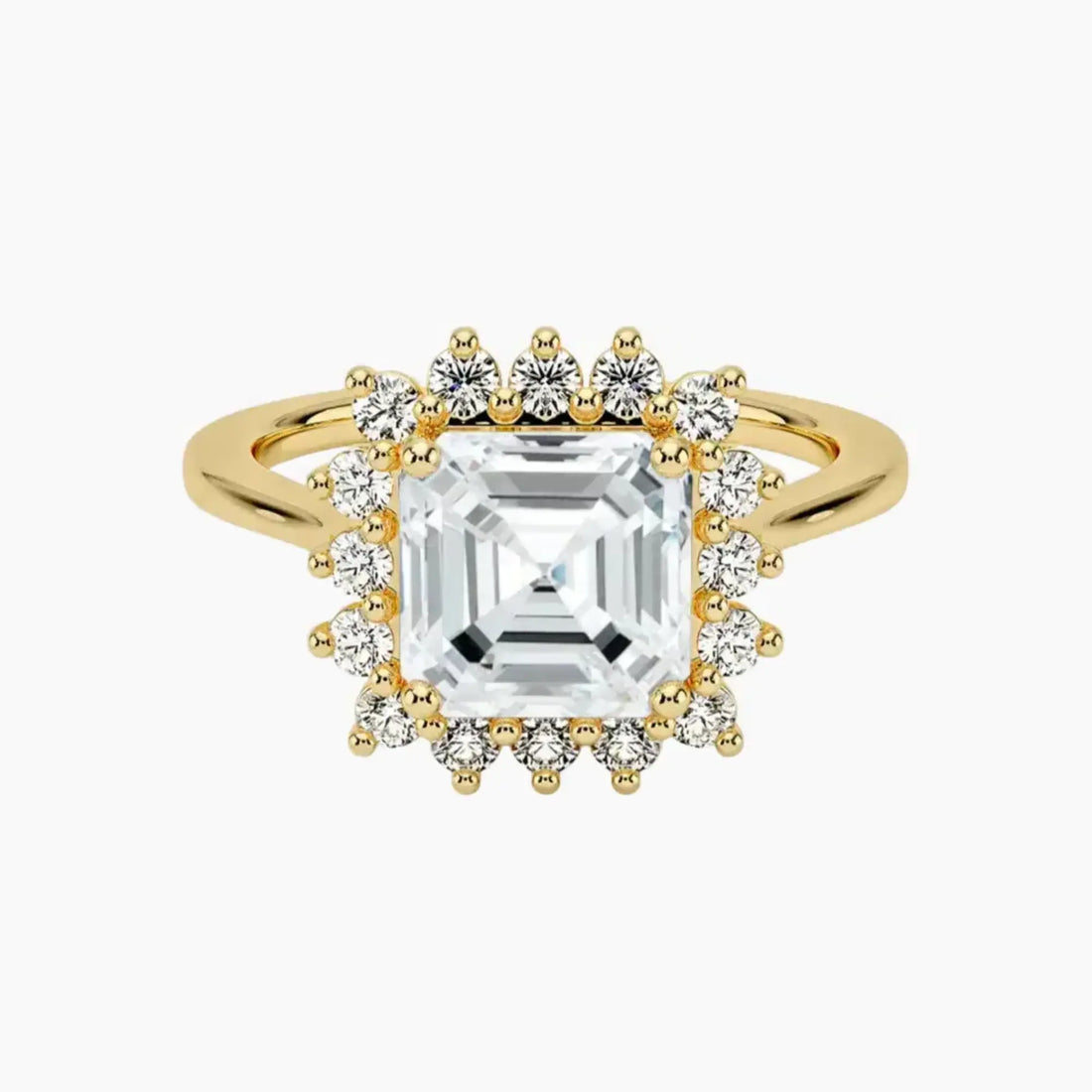 Soraya Asscher Designer 1.5 Carat Lab Grown Diamond Engagement Ring in 18K Yellow Gold