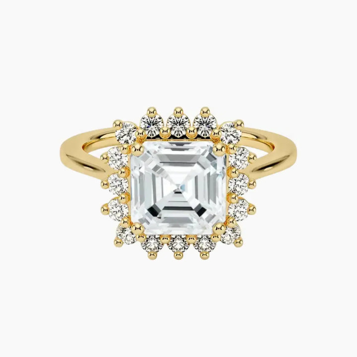 Soraya Asscher Designer 1.5 Carat Lab Grown Diamond Engagement Ring in 18K Yellow Gold