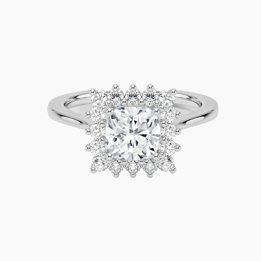 Soraya Cushion Designer 1 Carat Lab Grown Diamond Engagement Ring in 14K Yellow Gold