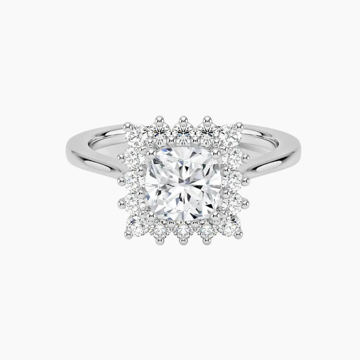 Soraya Cushion Designer 1.5 Carat Lab Grown Diamond Engagement Ring in 18K White Gold