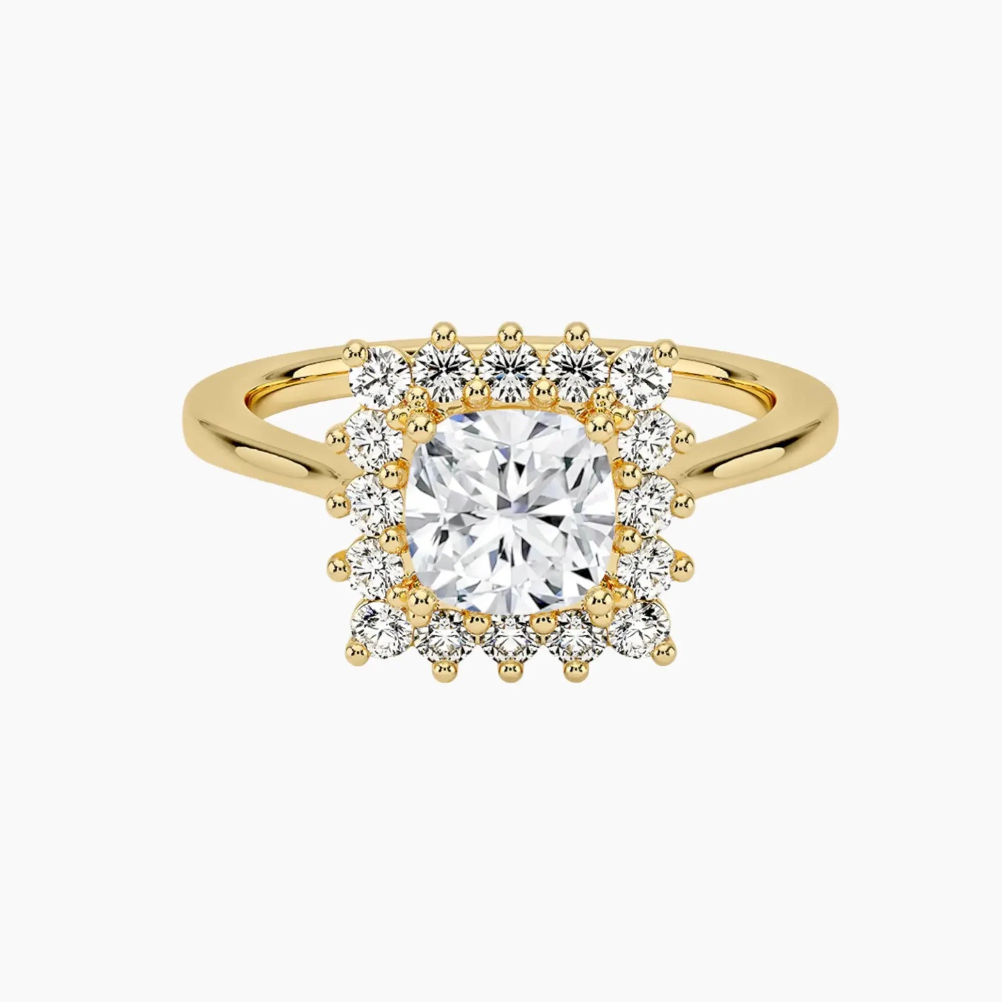 Soraya Cushion Designer 2.5 Carat Lab Grown Diamond Engagement Ring in 18K White Gold