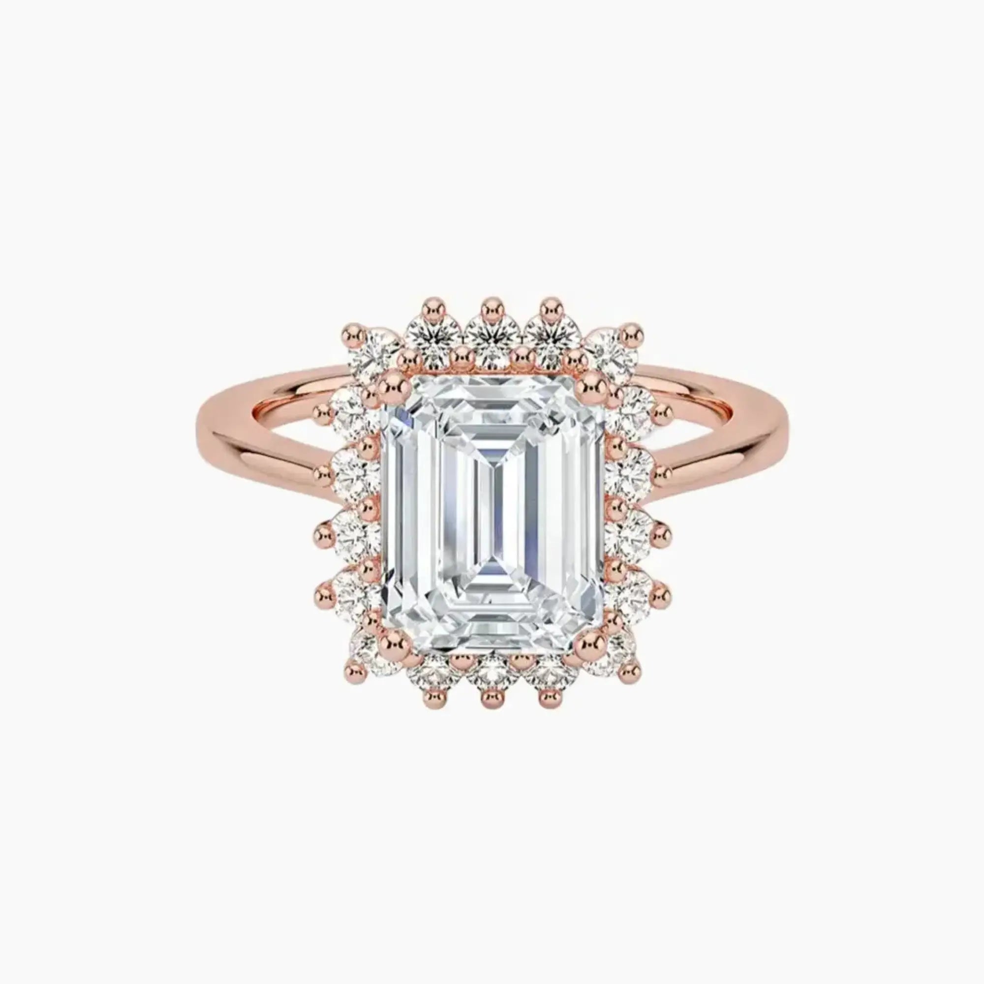 Soraya Emerald Designer Diamond Ring Setting in 18K Rose Gold