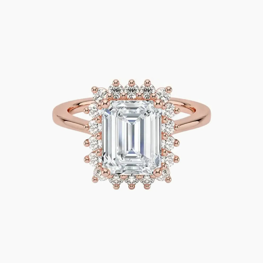 Soraya Emerald Designer Diamond Ring Setting in 18K Rose Gold