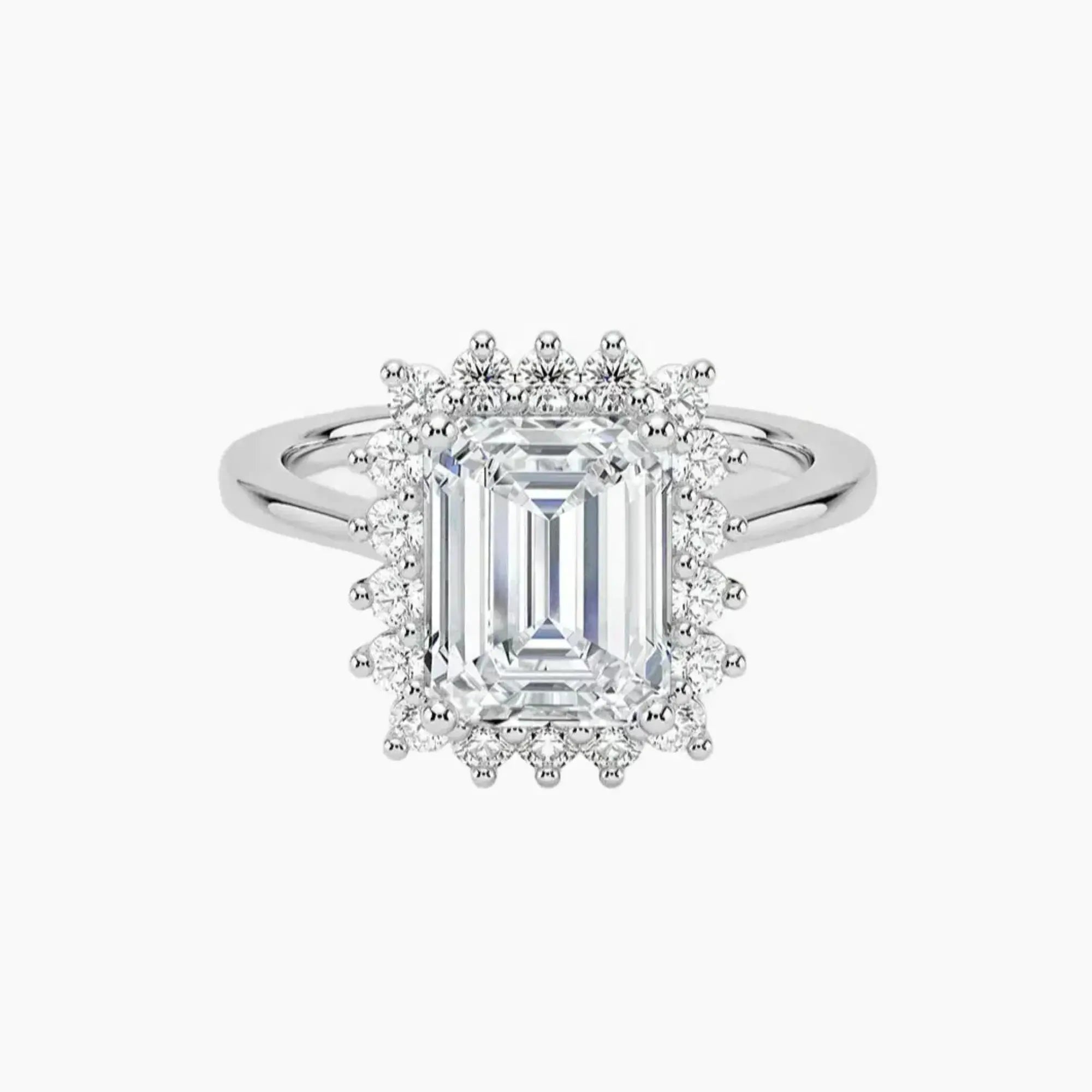 Soraya Emerald Designer Diamond Ring Setting in 18K White Gold