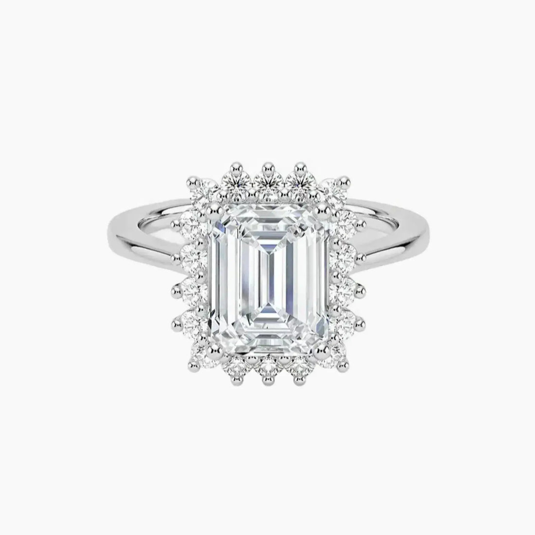 Soraya Emerald Designer Diamond Ring Setting in 14K White Gold