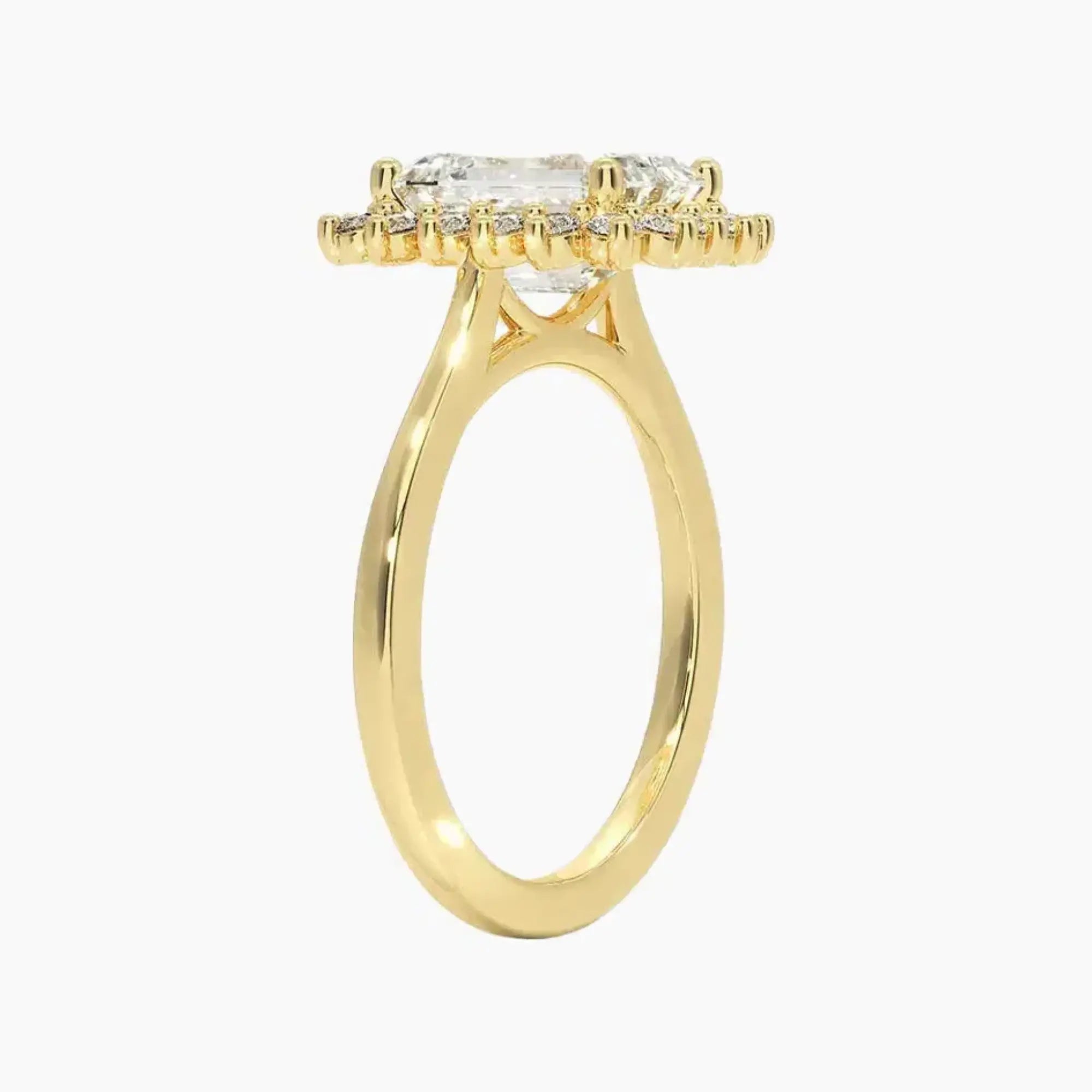 Soraya Emerald Designer Diamond Ring Setting in 14K White Gold