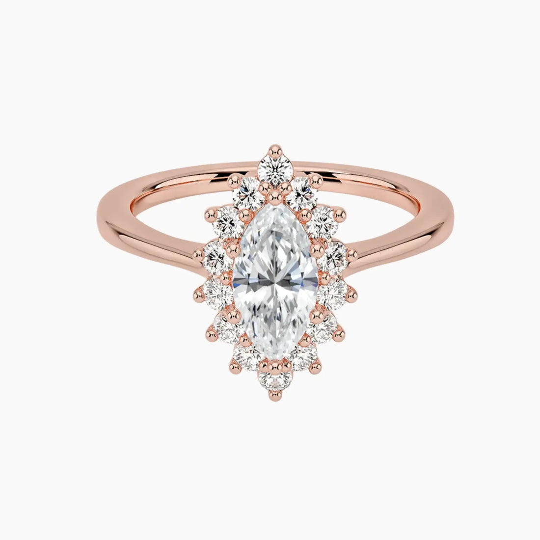 Soraya Marquise Designer Diamond Ring Setting in 14K White Gold