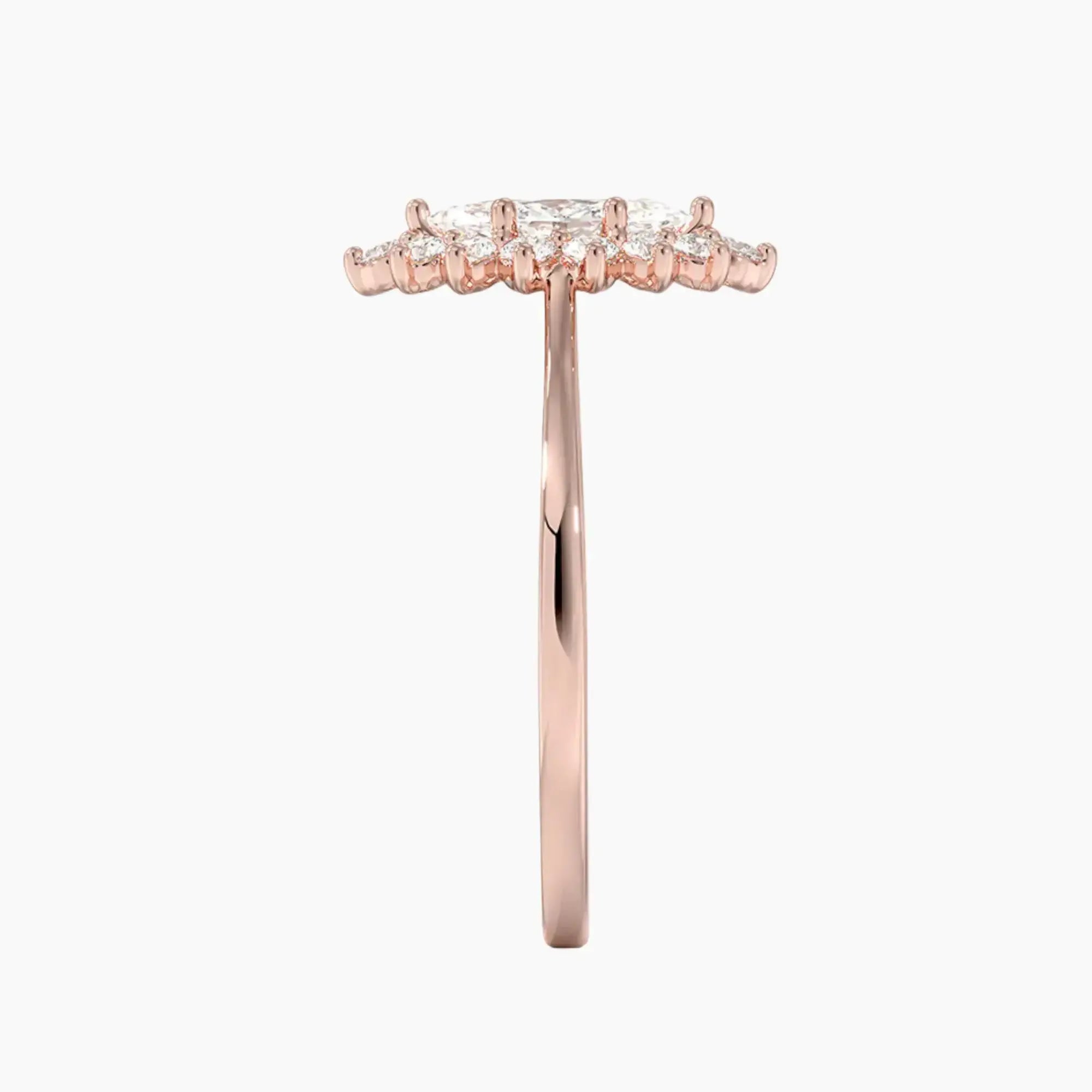 Soraya Marquise Designer Diamond Ring Setting in 14K White Gold