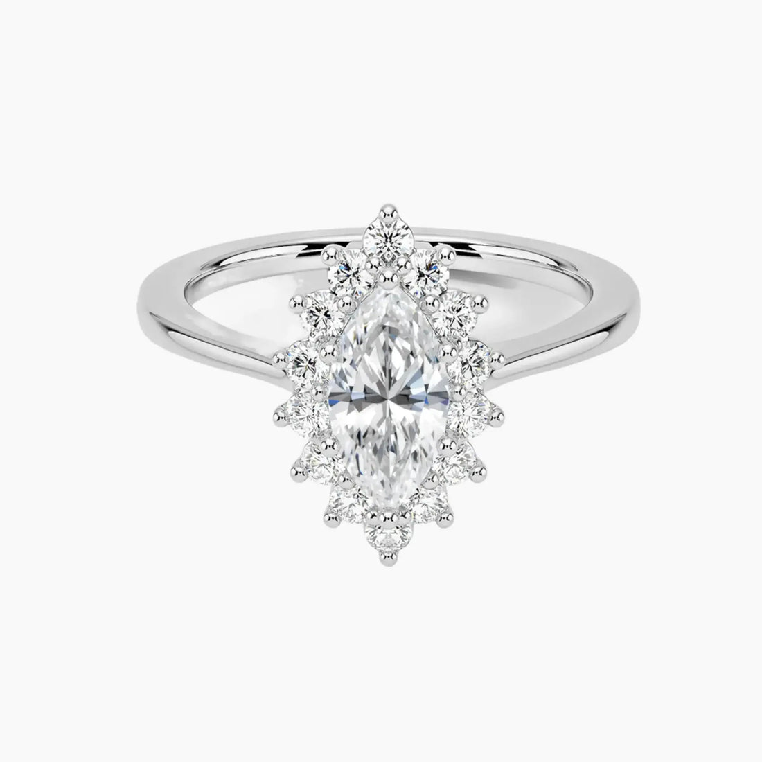 Soraya Marquise Designer 1 Carat Lab Grown Diamond Engagement Ring in 18K Yellow Gold
