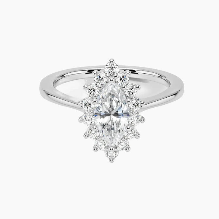Soraya Marquise Designer 1.5 Carat Lab Grown Diamond Engagement Ring in 18K Yellow Gold