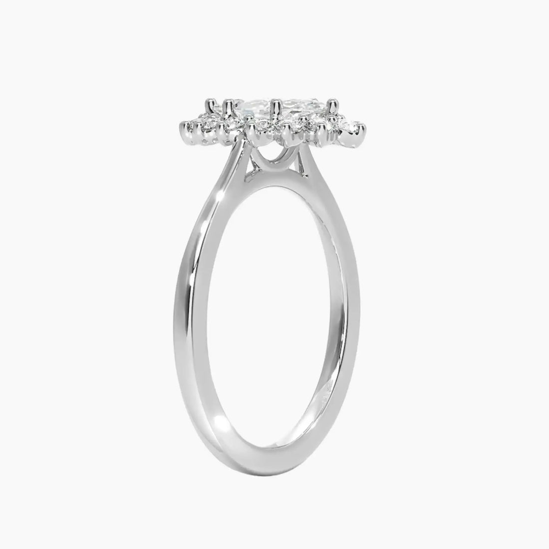 Soraya Marquise Designer Diamond Ring Setting in 14K White Gold
