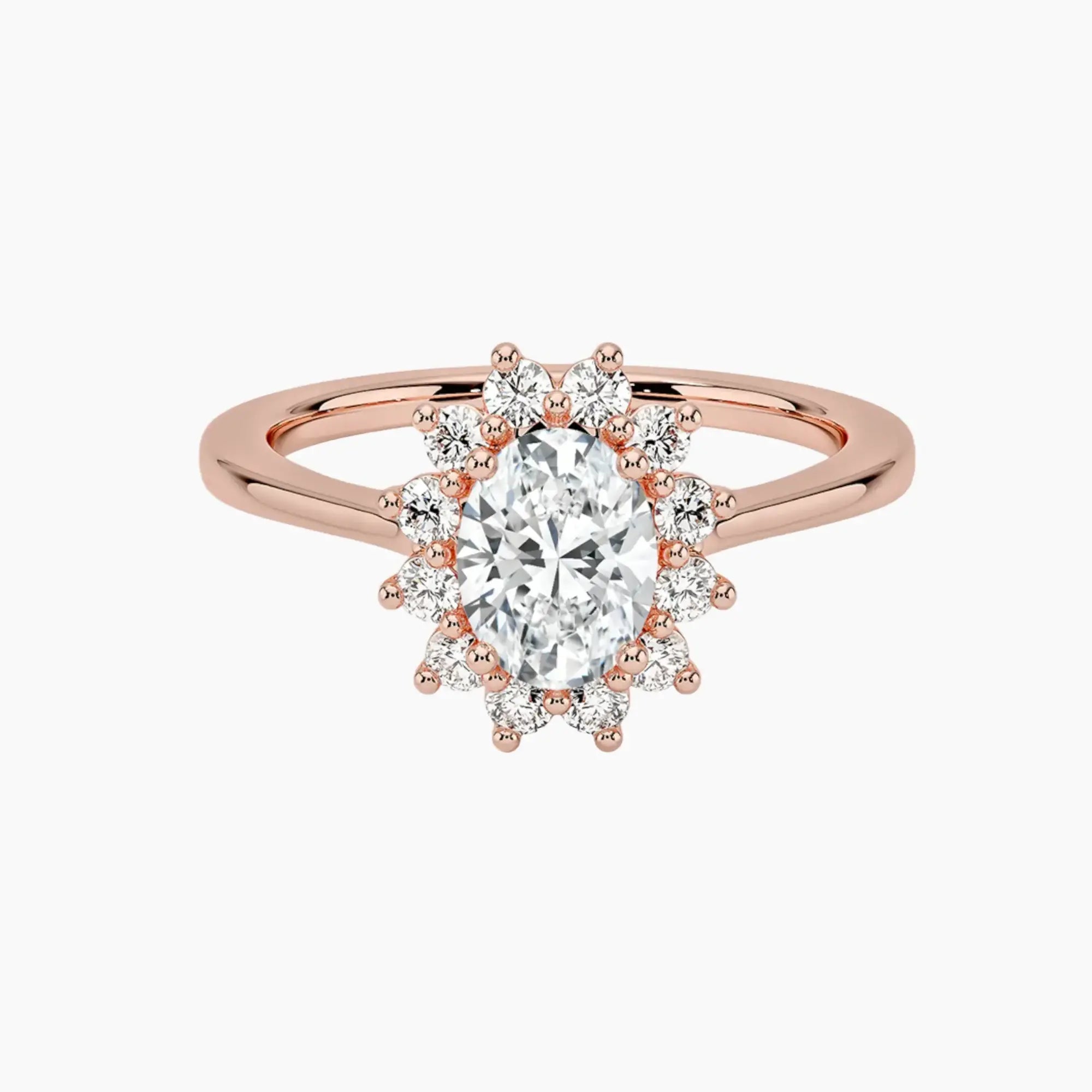 Soraya Oval Designer 1 Carat Lab Grown Diamond Engagement Ring in 18K Yellow Gold