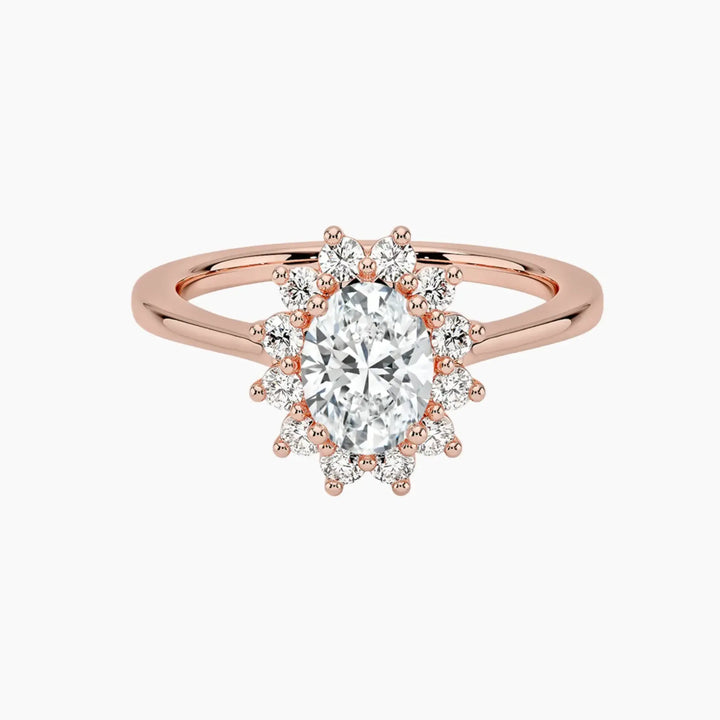 Soraya Oval Designer 3 Carat Lab Grown Diamond Engagement Ring in 18K Rose Gold