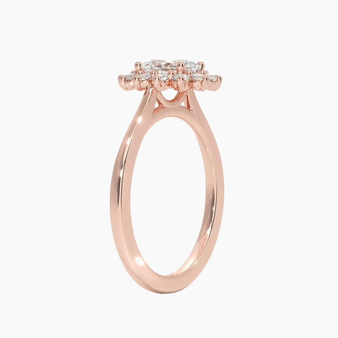 Soraya Oval Designer 2 Carat Lab Grown Diamond Engagement Ring in 18K Rose Gold