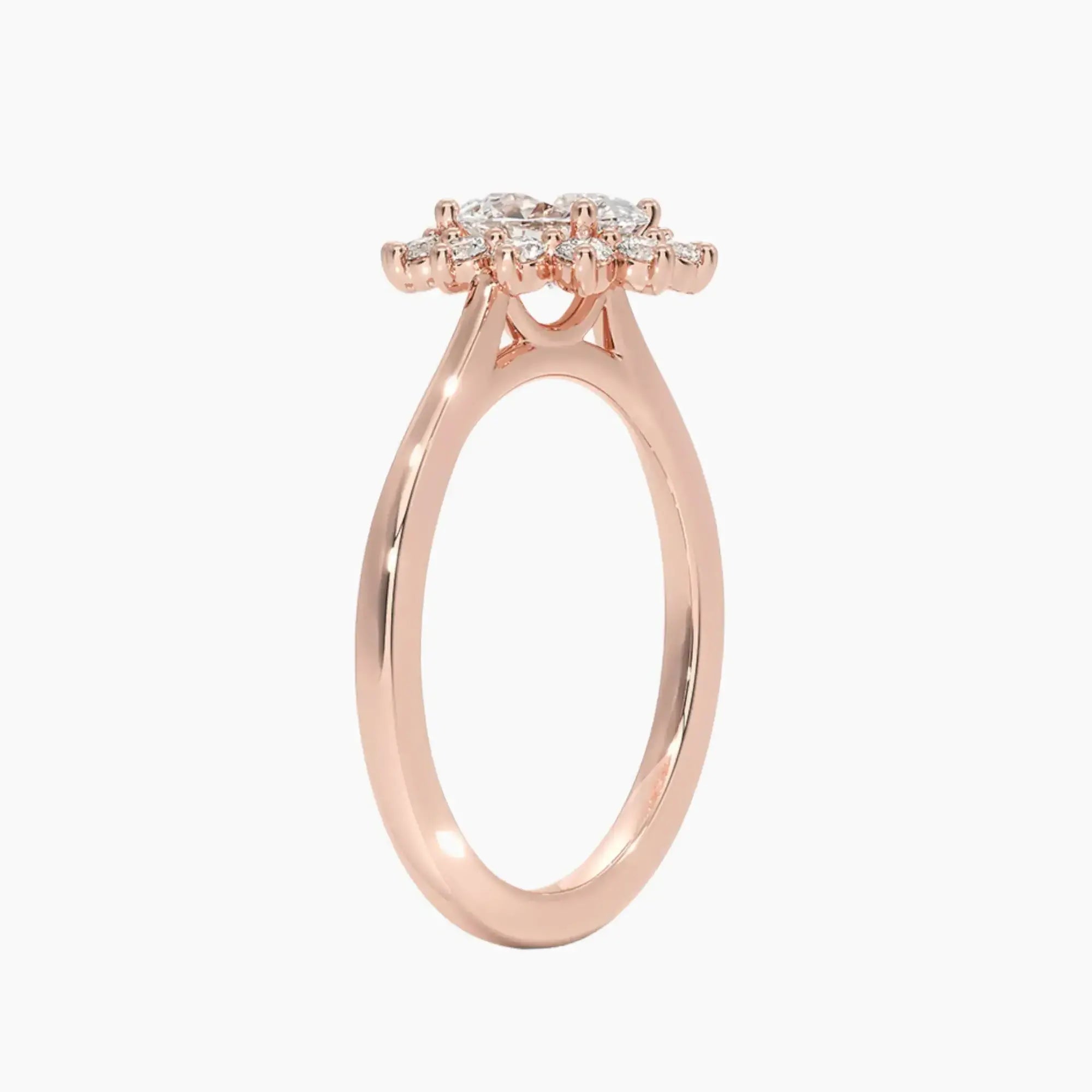 Soraya Oval Designer 3 Carat Lab Grown Diamond Engagement Ring in 14K White Gold