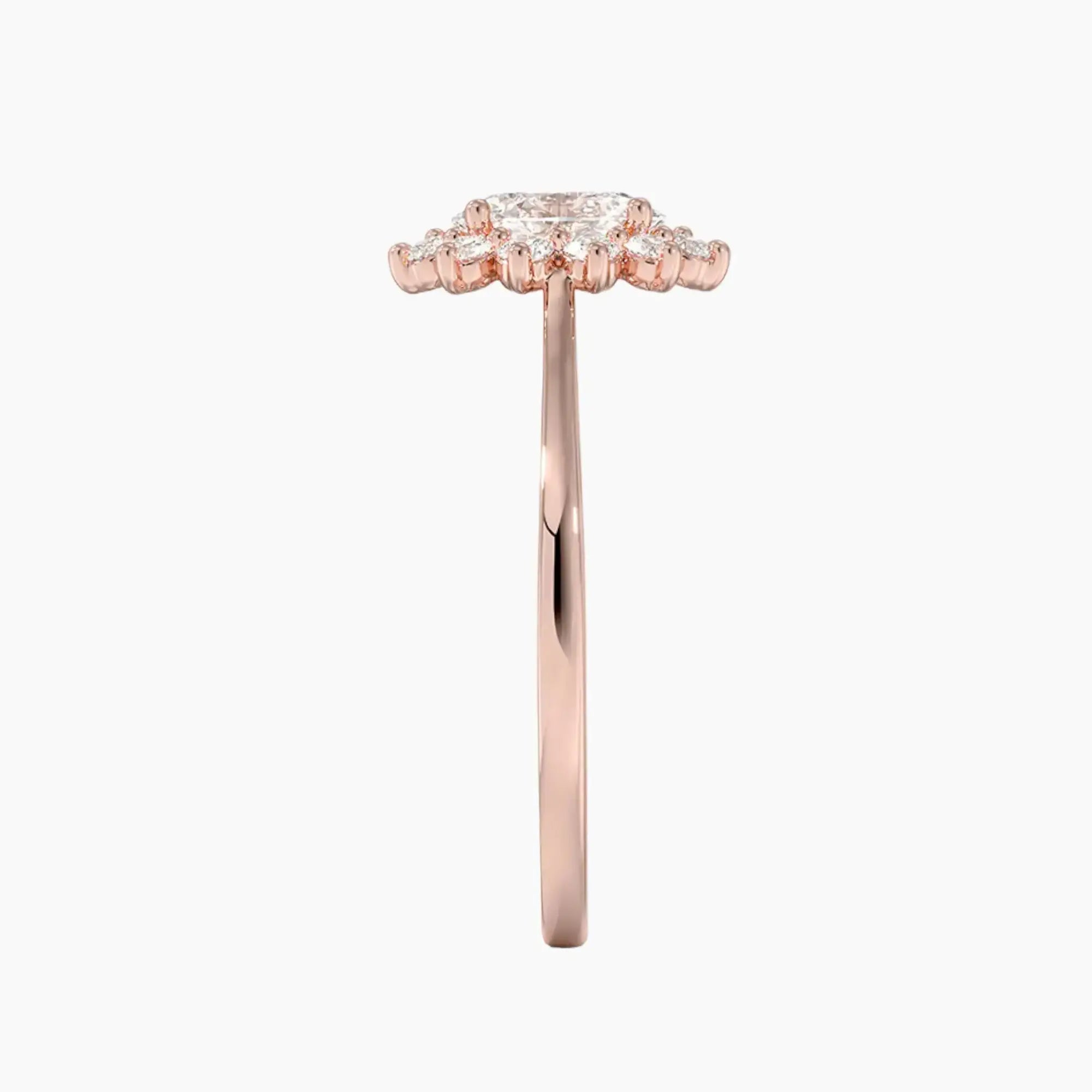 Soraya Oval Designer 3 Carat Lab Grown Diamond Engagement Ring in 18K Rose Gold