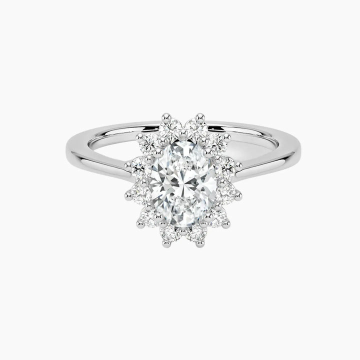 Soraya Oval Designer 2 Carat Lab Grown Diamond Engagement Ring in 18K White Gold