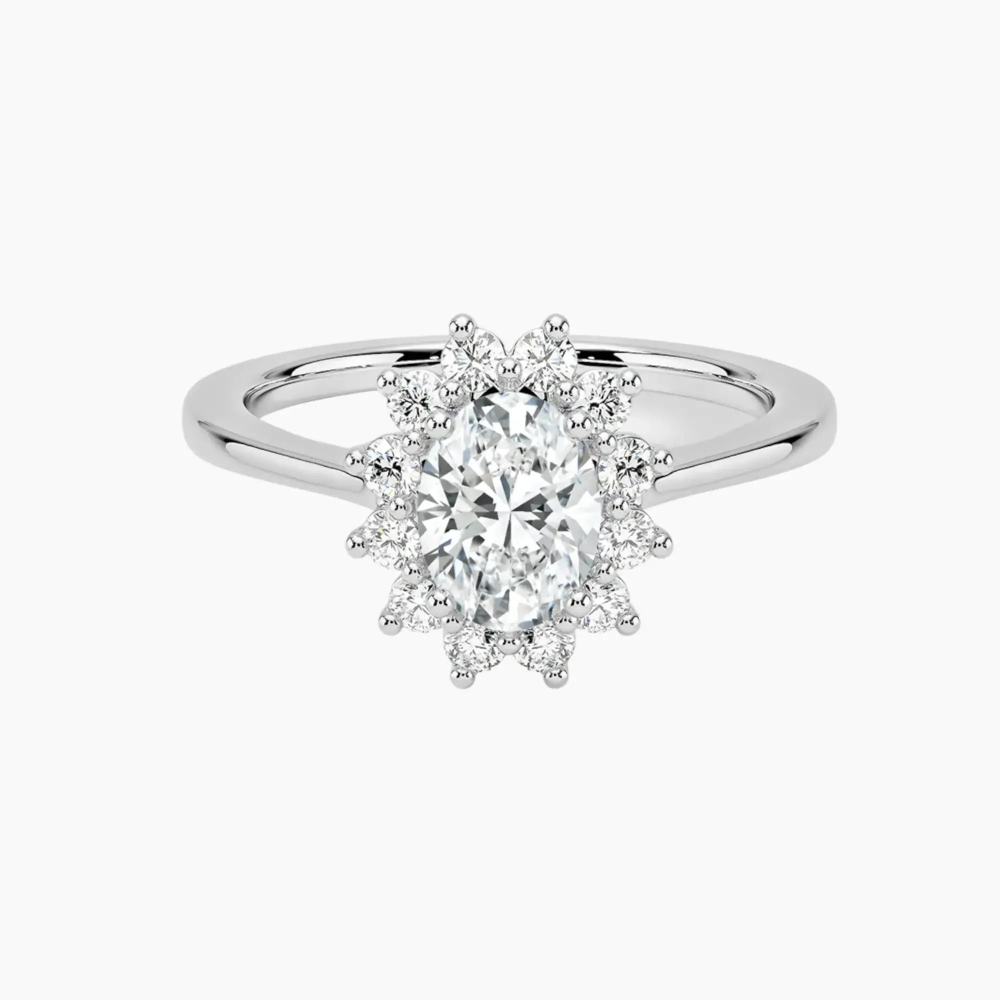 Soraya Oval Designer Diamond Ring Setting in 18K Yellow Gold