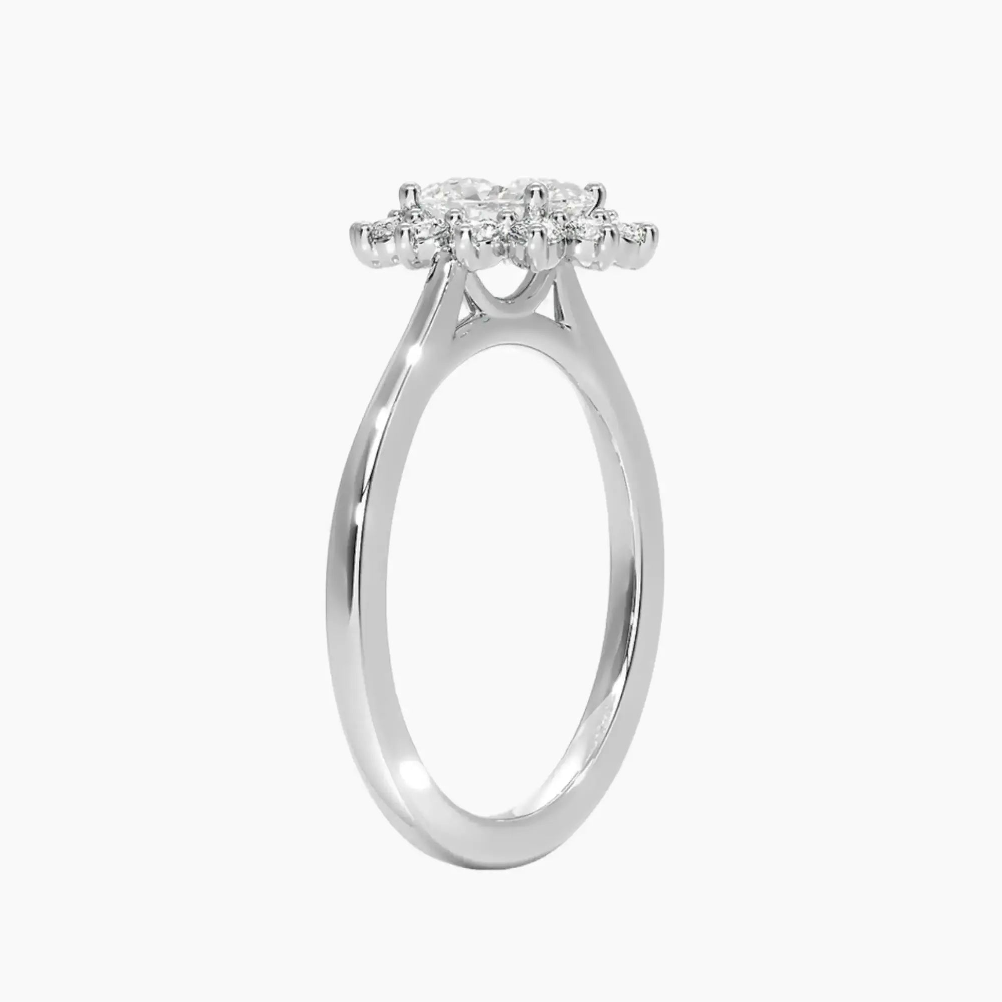 Soraya Oval Designer 3 Carat Lab Grown Diamond Engagement Ring in 14K White Gold