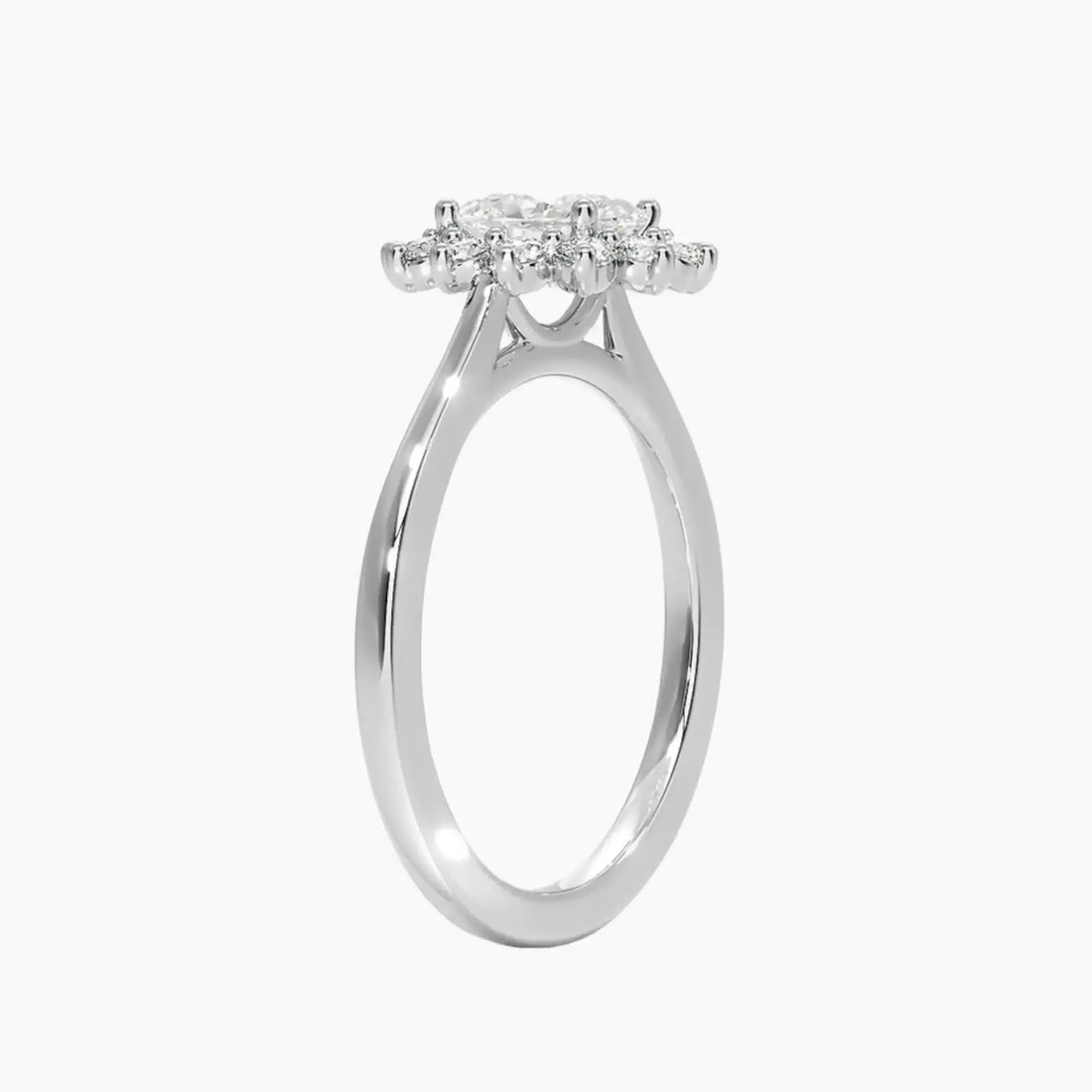 Soraya Oval Designer Diamond Ring Setting in 14K Rose Gold