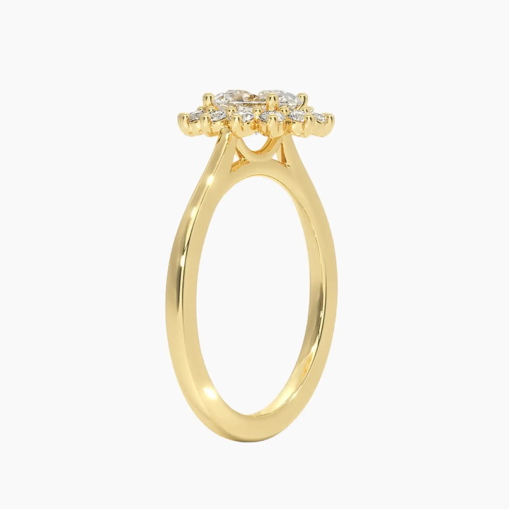 Soraya Oval Designer 2.5 Carat Lab Grown Diamond Engagement Ring in 14K Yellow Gold