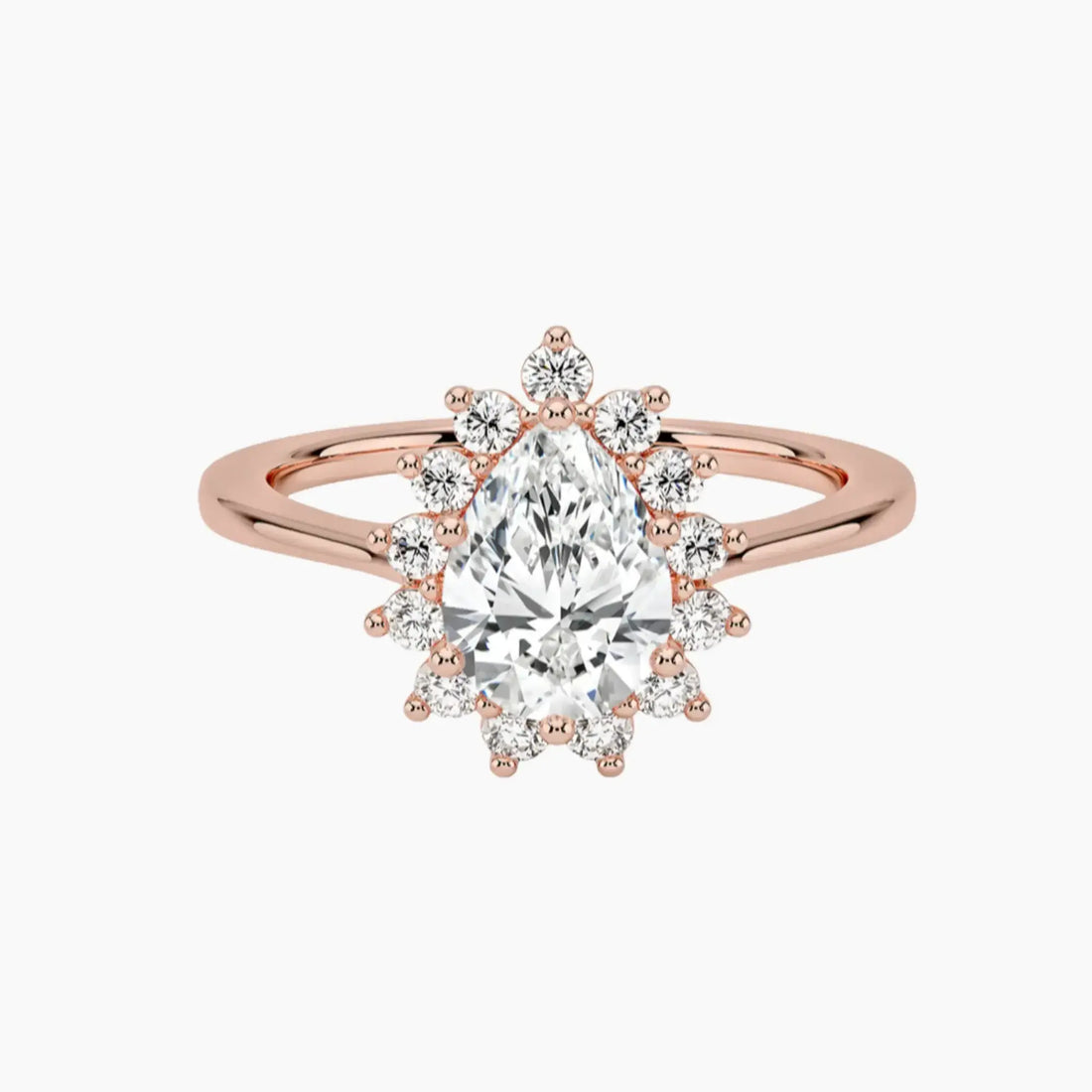 Soraya Pear Designer 1 Carat Lab Grown Diamond Engagement Ring in 18K Yellow Gold