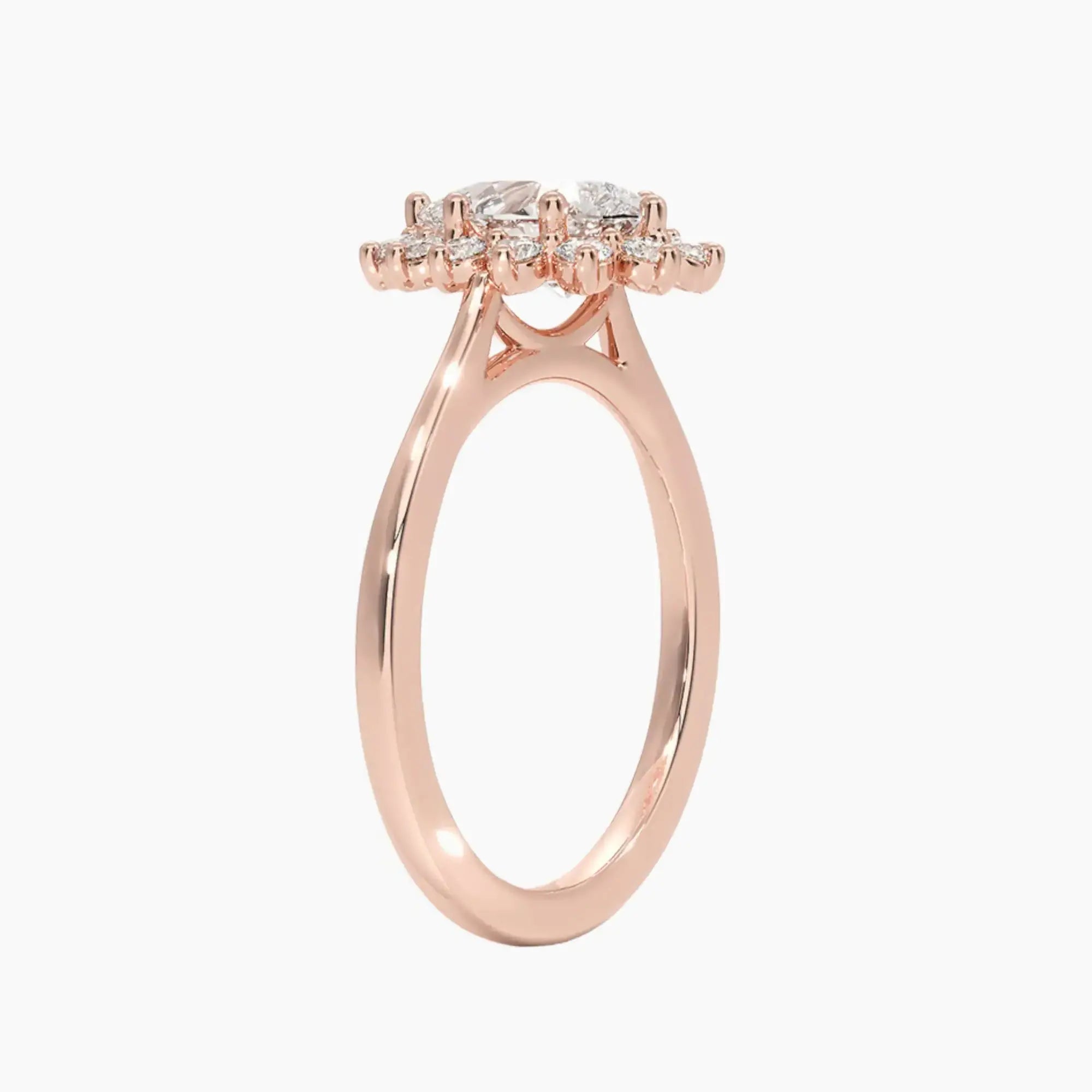 Soraya Pear Designer Diamond Ring Setting in 18K White Gold
