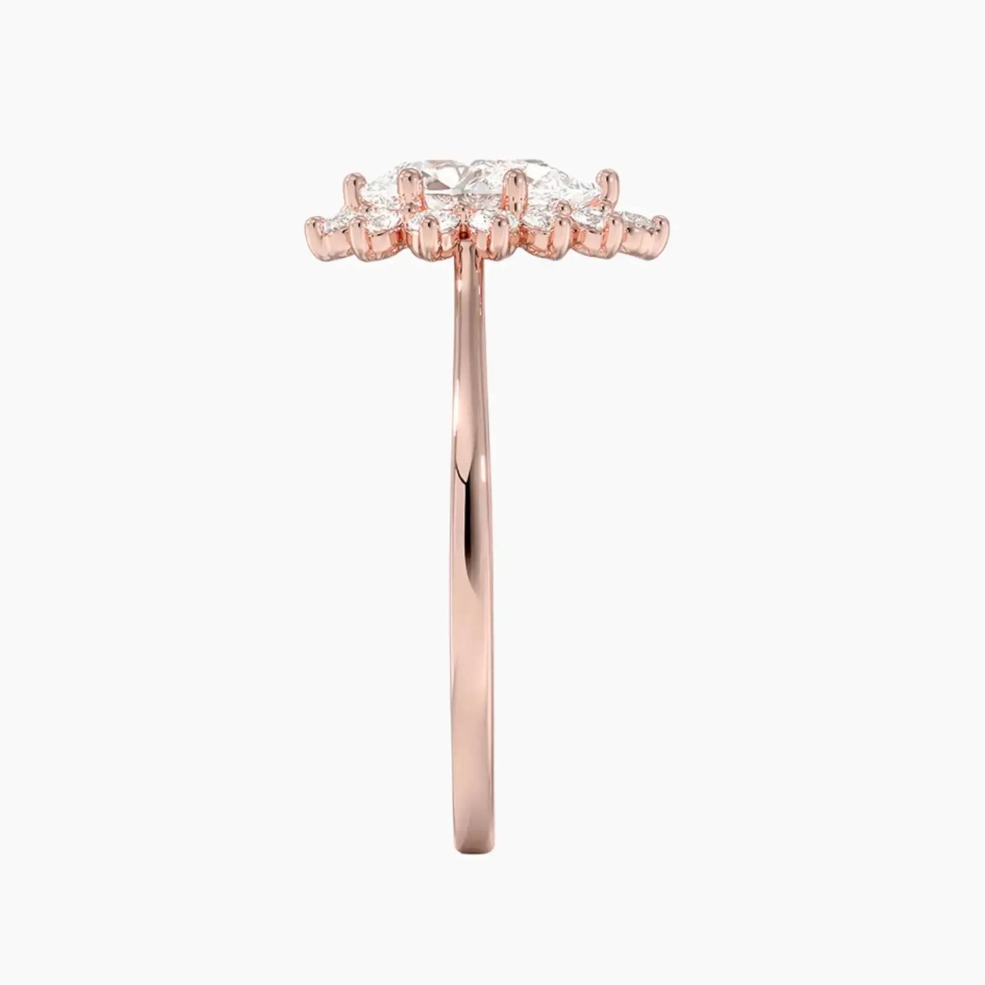 Soraya Pear Designer 1.5 Carat Lab Grown Diamond Engagement Ring in 14K Rose Gold