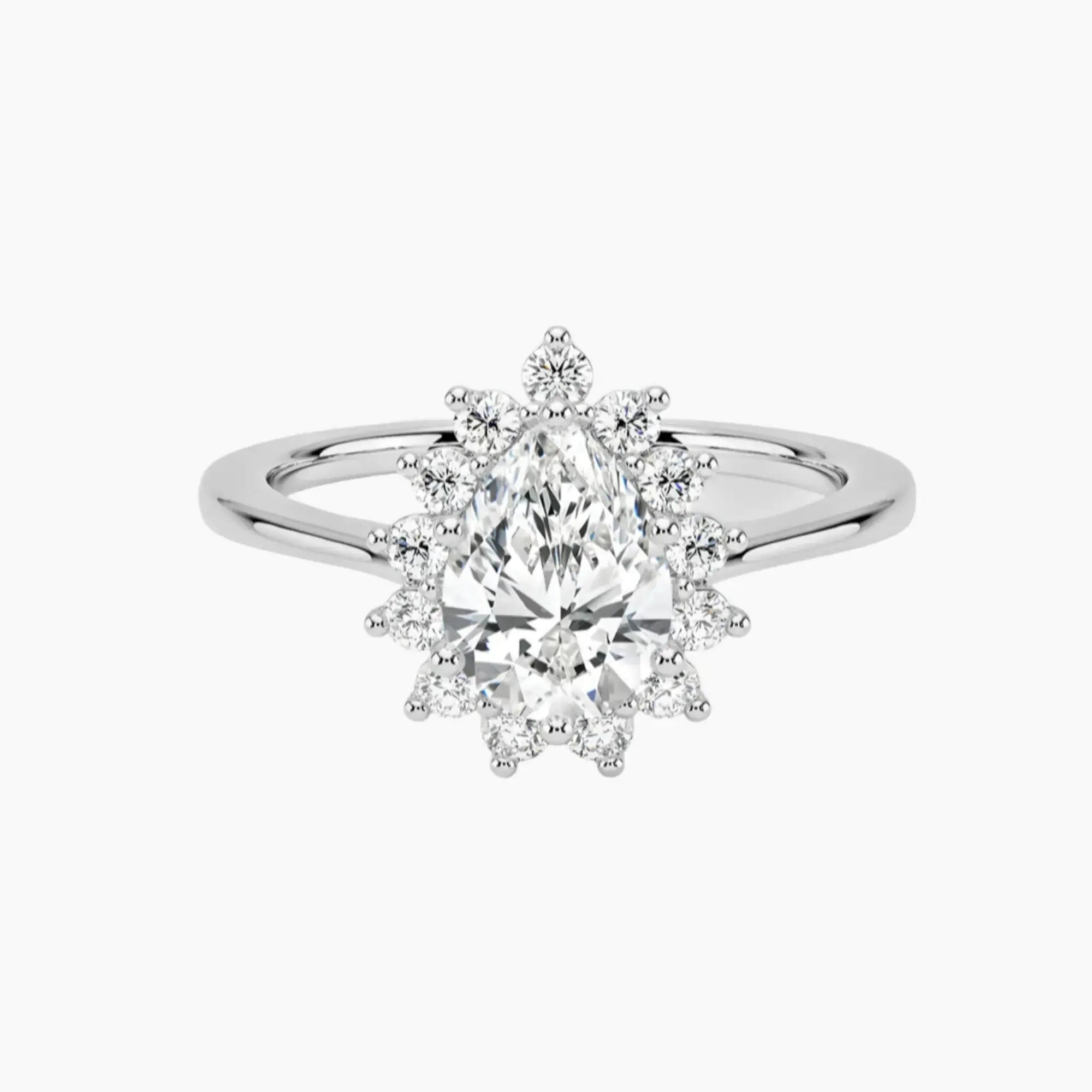 Soraya Pear Designer 1 Carat Lab Grown Diamond Engagement Ring in 18K Yellow Gold