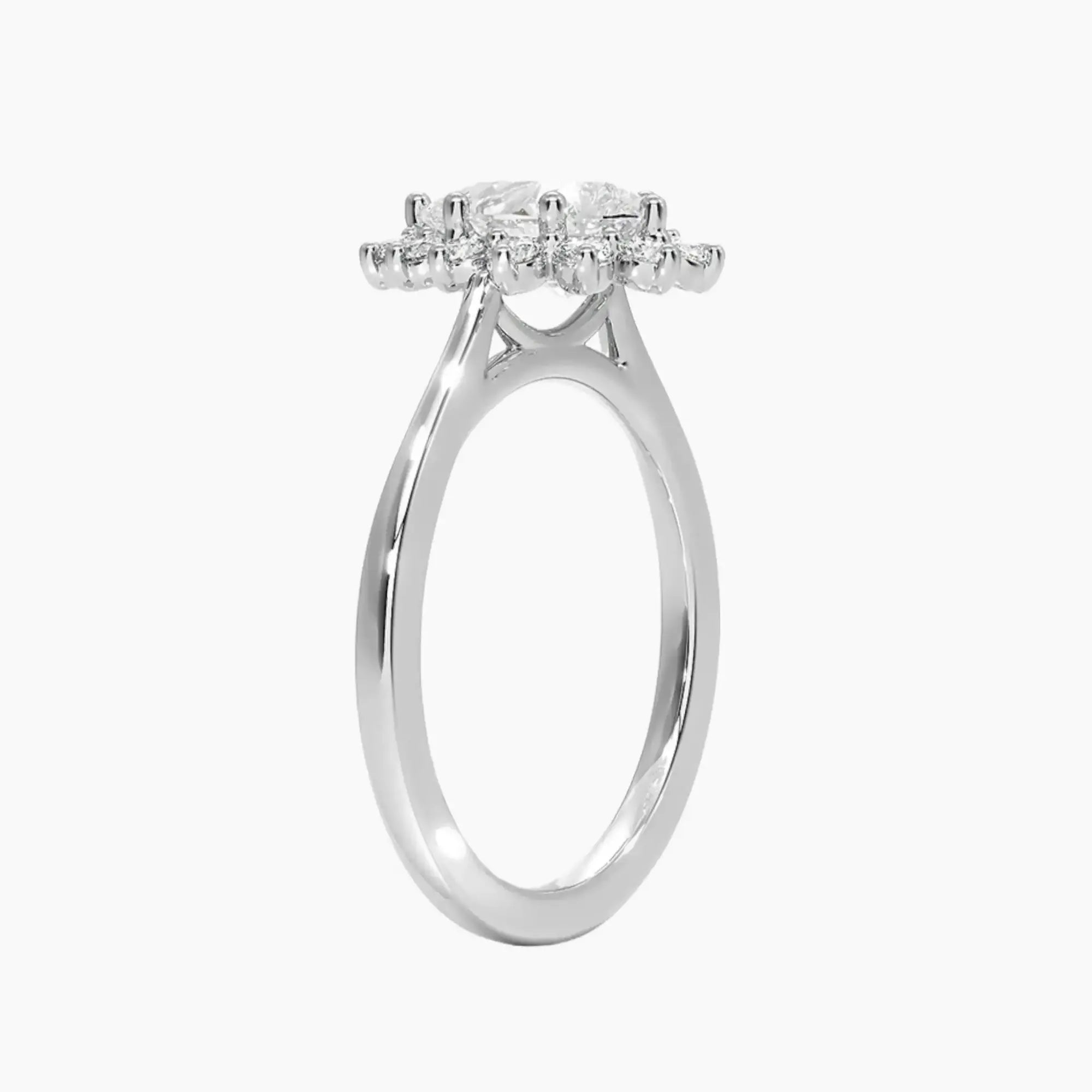 Soraya Pear Designer 3 Carat Lab Grown Diamond Engagement Ring in 14K White Gold