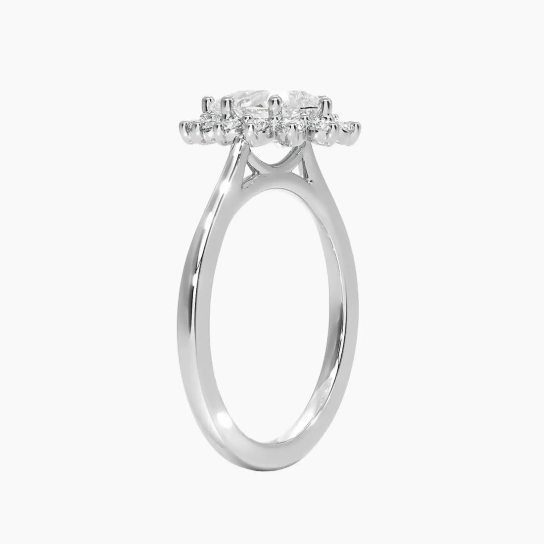Soraya Pear Designer 3 Carat Lab Grown Diamond Engagement Ring in 18K Yellow Gold
