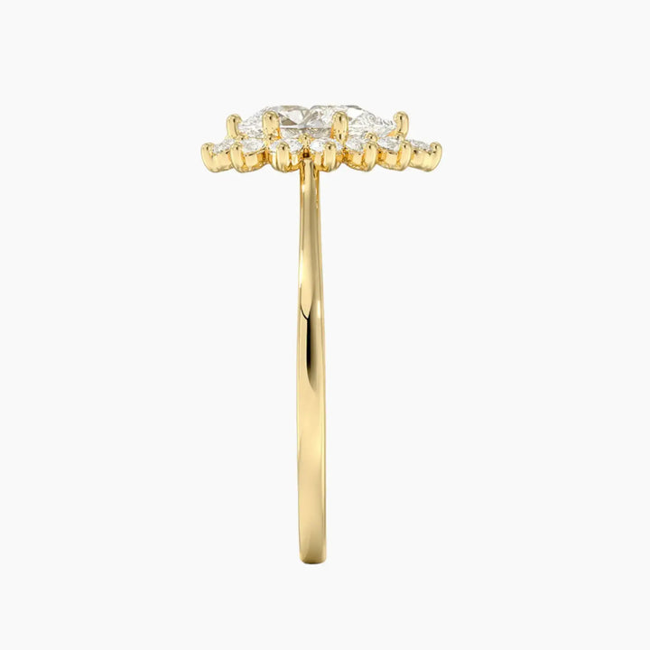 Soraya Pear Designer 3 Carat Lab Grown Diamond Engagement Ring in 18K Rose Gold