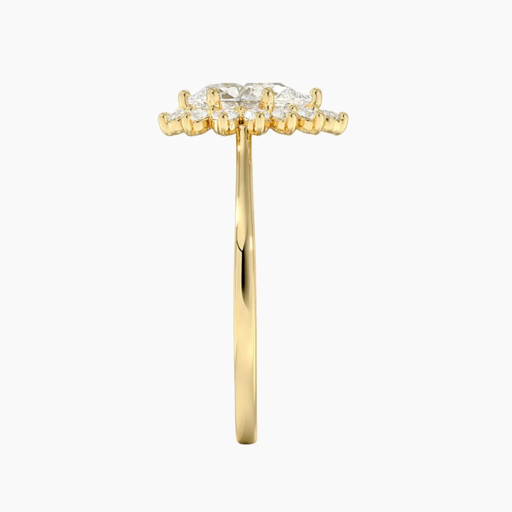 Soraya Pear Designer 1 Carat Lab Grown Diamond Engagement Ring in 18K Yellow Gold