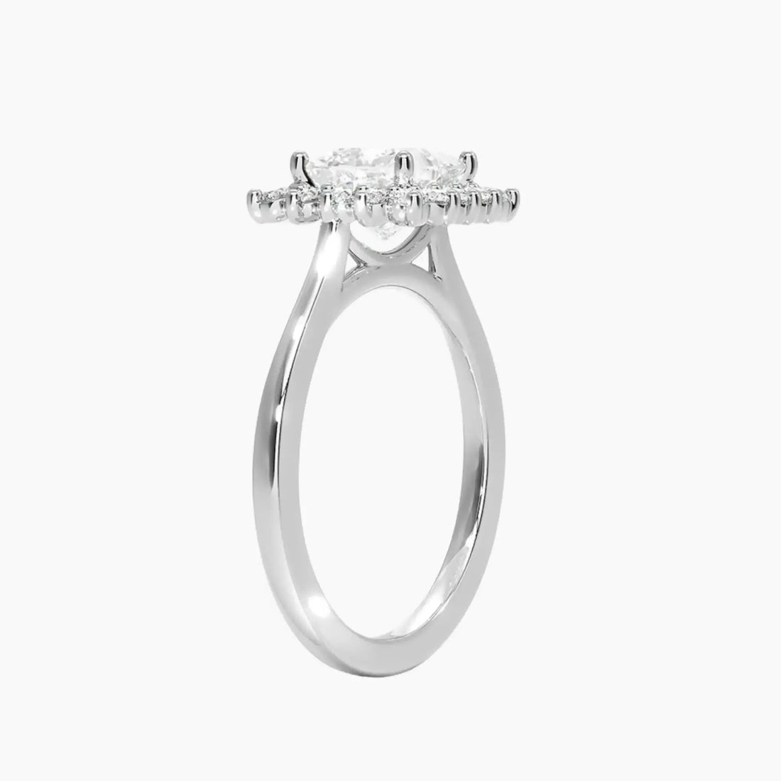 Soraya Princess Designer 1 Carat Lab Grown Diamond Engagement Ring in 18K White Gold