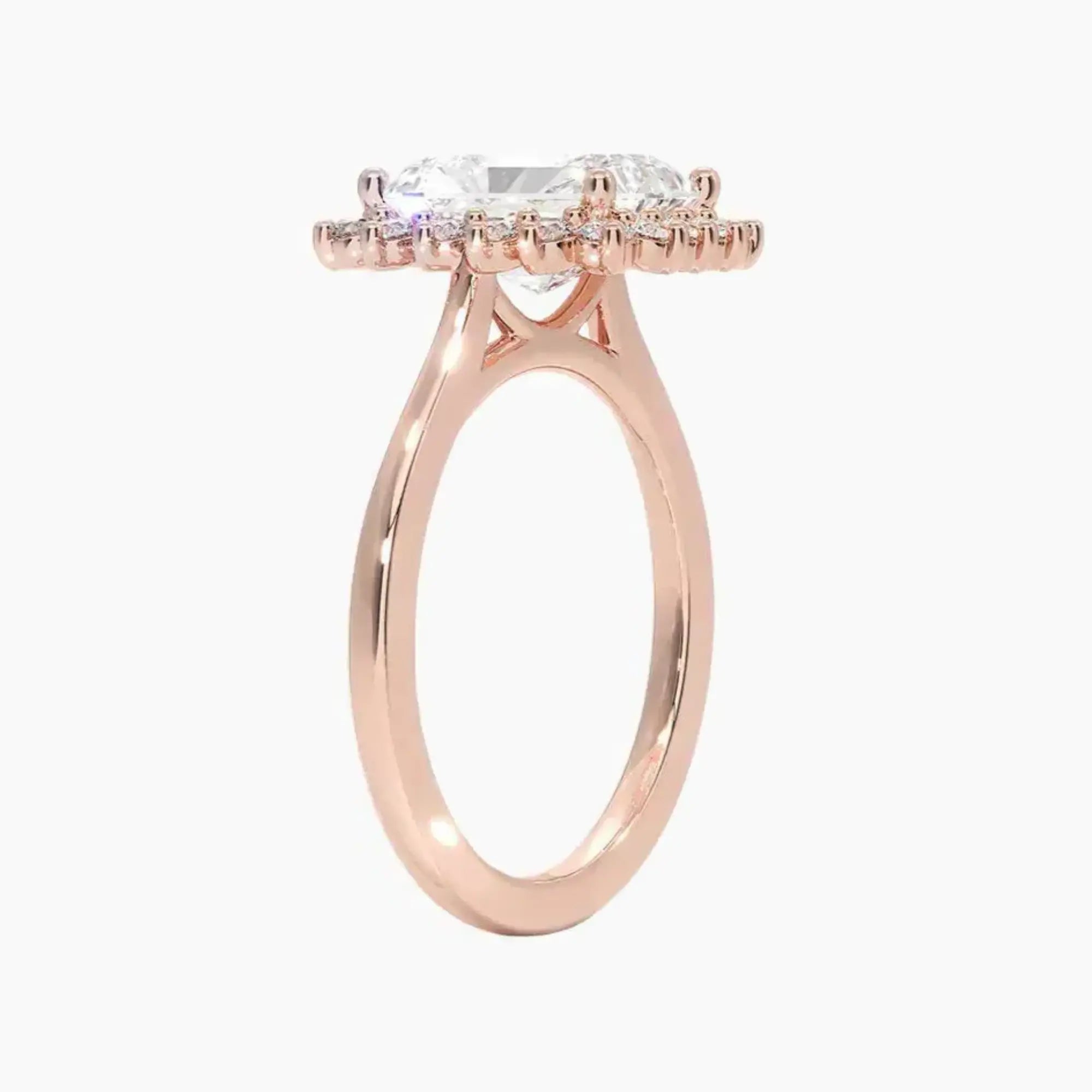 Soraya Radiant Designer 3 Carat Lab Grown Diamond Engagement Ring in 14K Yellow Gold