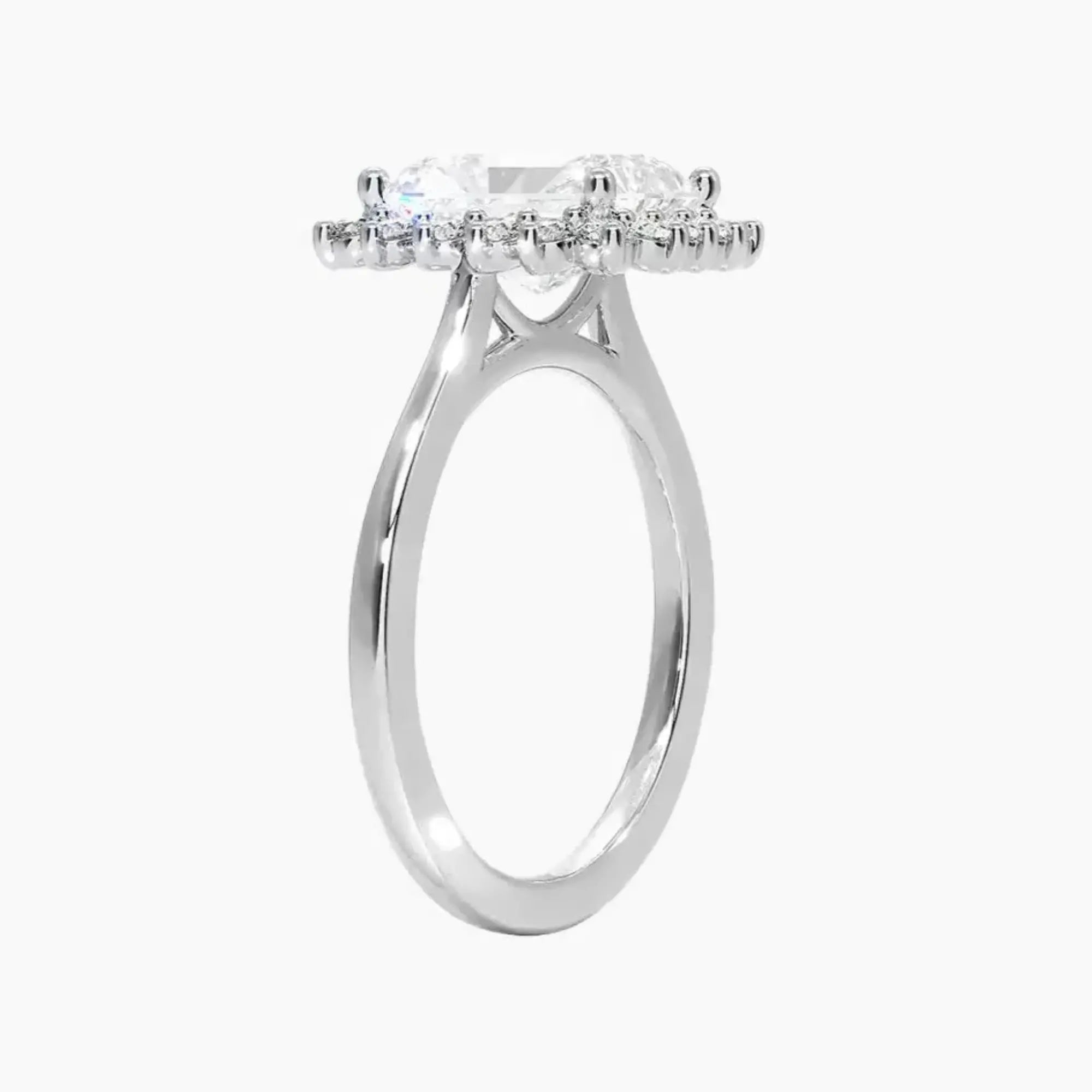 Soraya Radiant Designer 3 Carat Lab Grown Diamond Engagement Ring in 14K White Gold