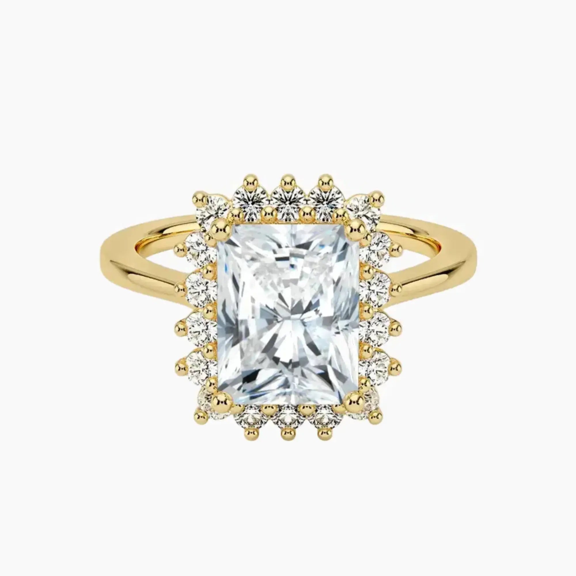 Soraya Radiant Designer 3 Carat Lab Grown Diamond Engagement Ring in 18K White Gold