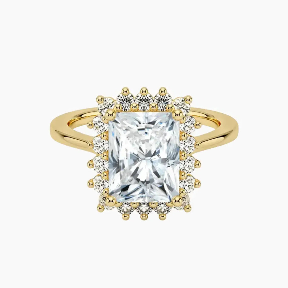 Soraya Radiant Designer 3 Carat Lab Grown Diamond Engagement Ring in 14K Rose Gold
