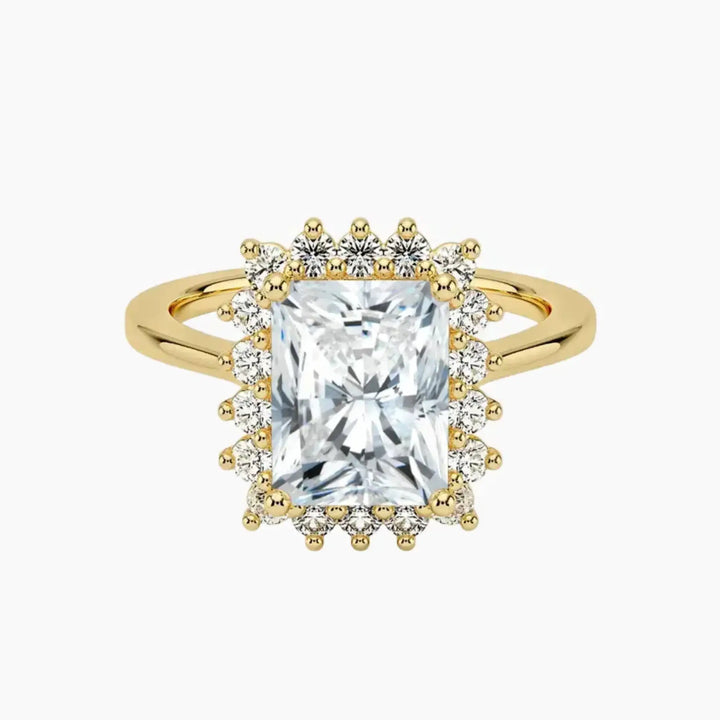Soraya Radiant Designer 2.5 Carat Lab Grown Diamond Engagement Ring in 18K Yellow Gold