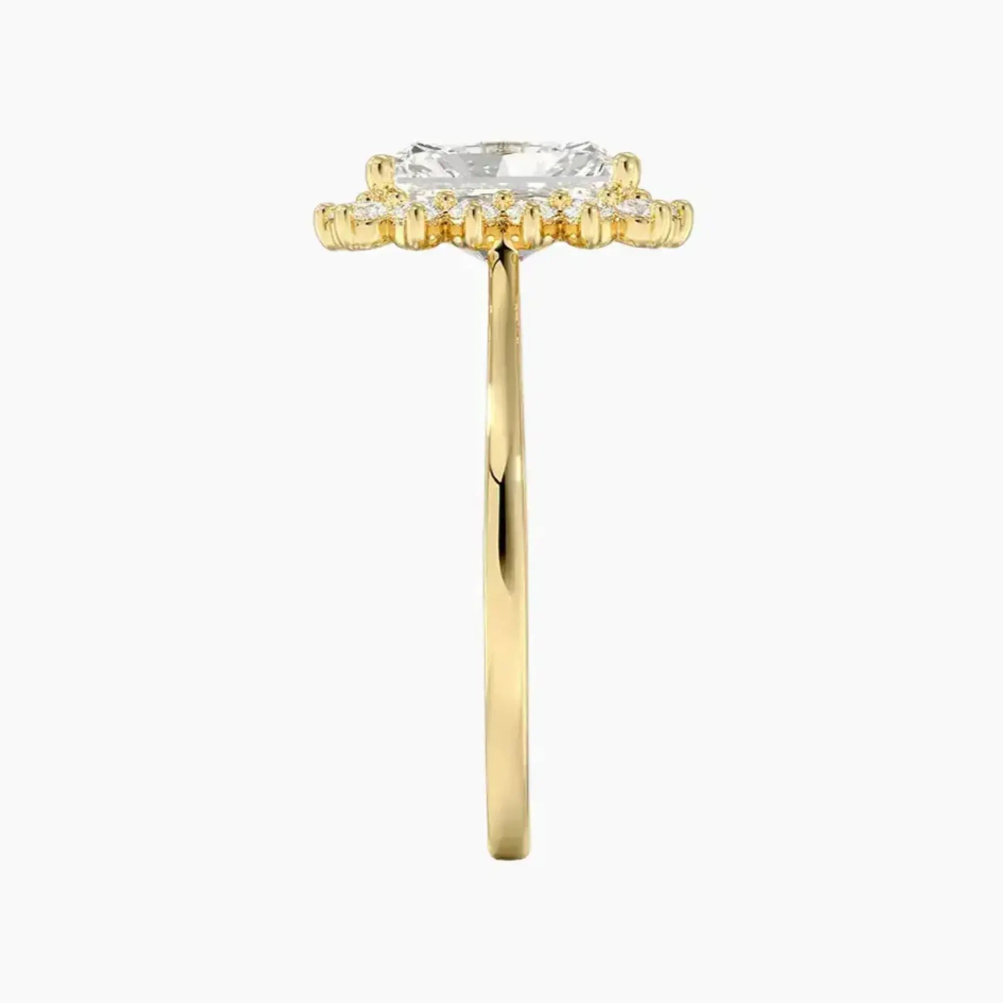 Soraya Radiant Designer 3 Carat Lab Grown Diamond Engagement Ring in 18K Rose Gold