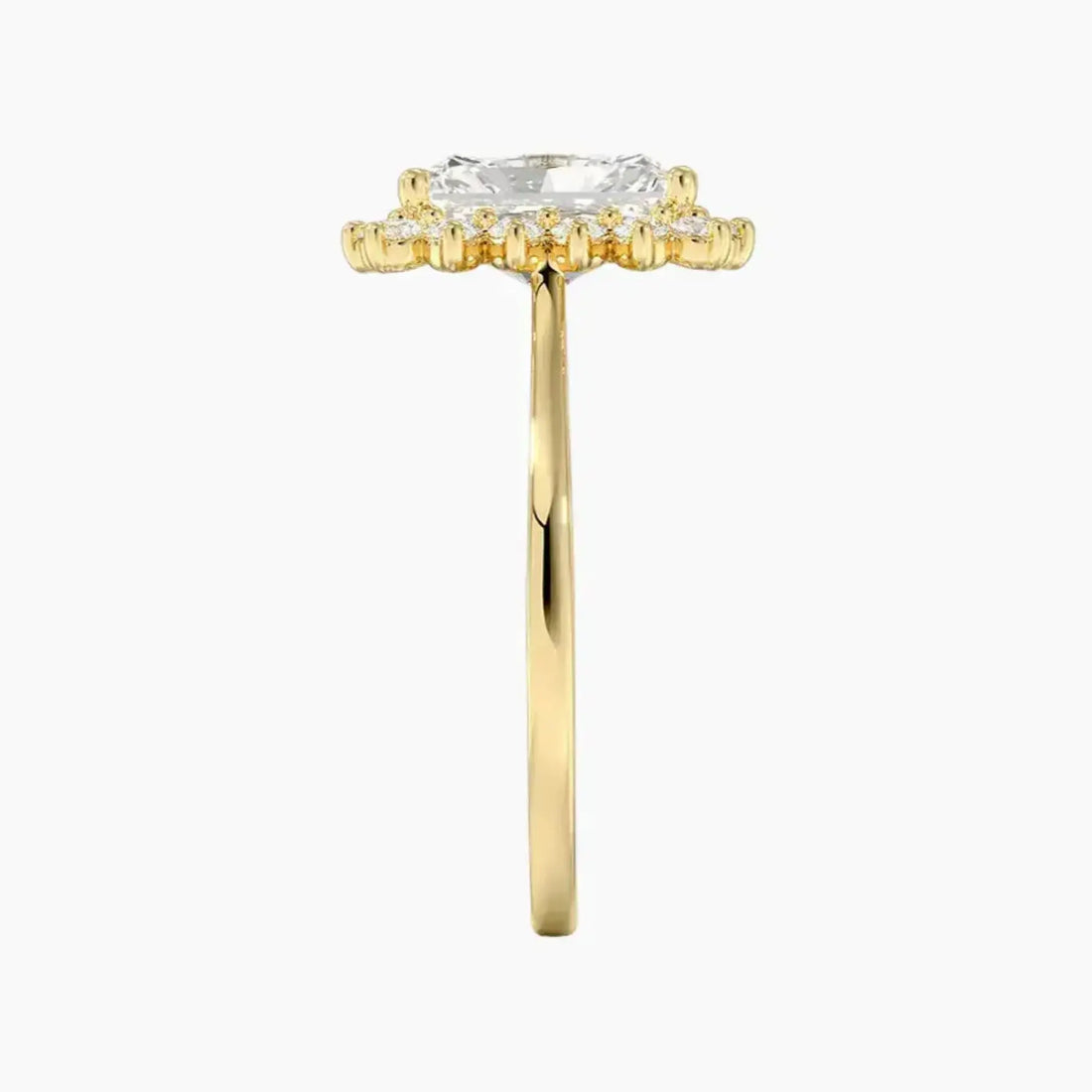 Soraya Radiant Designer 3 Carat Lab Grown Diamond Engagement Ring in 18K Rose Gold