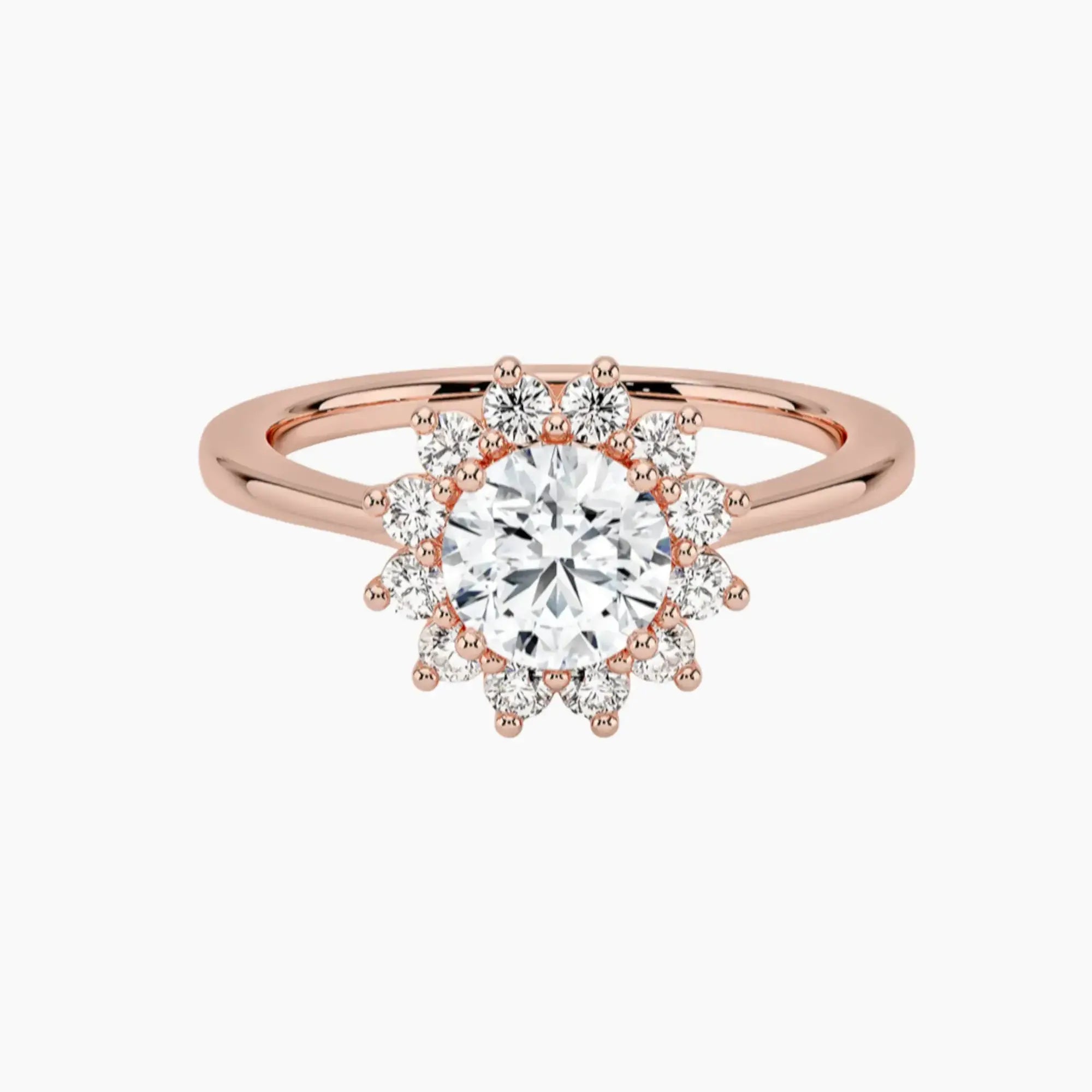 Soraya Round Designer Diamond Ring Setting in 18K White Gold