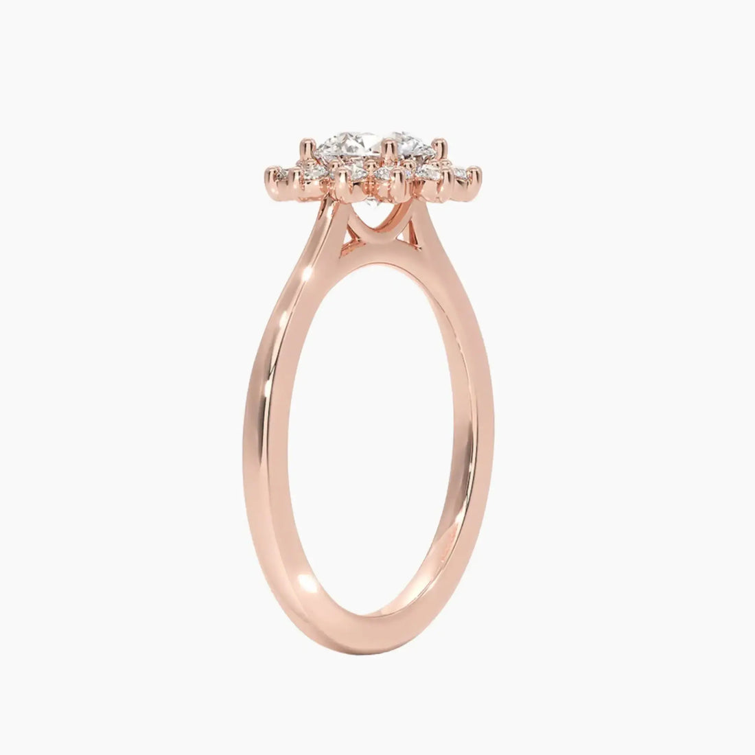 Soraya Round Designer Diamond Ring Setting in 18K Rose Gold