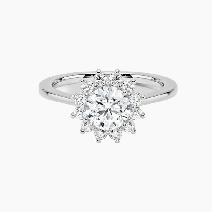 Soraya Round Designer 3 Carat Lab Grown Diamond Engagement Ring in 18K White Gold