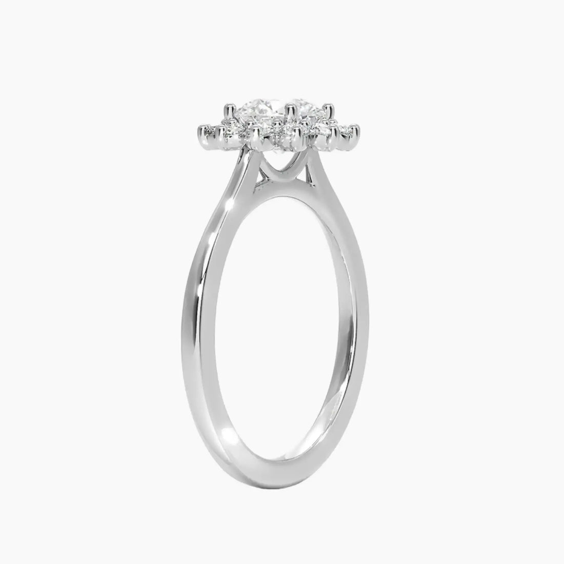 Soraya Round Designer Diamond Ring Setting in 14K White Gold