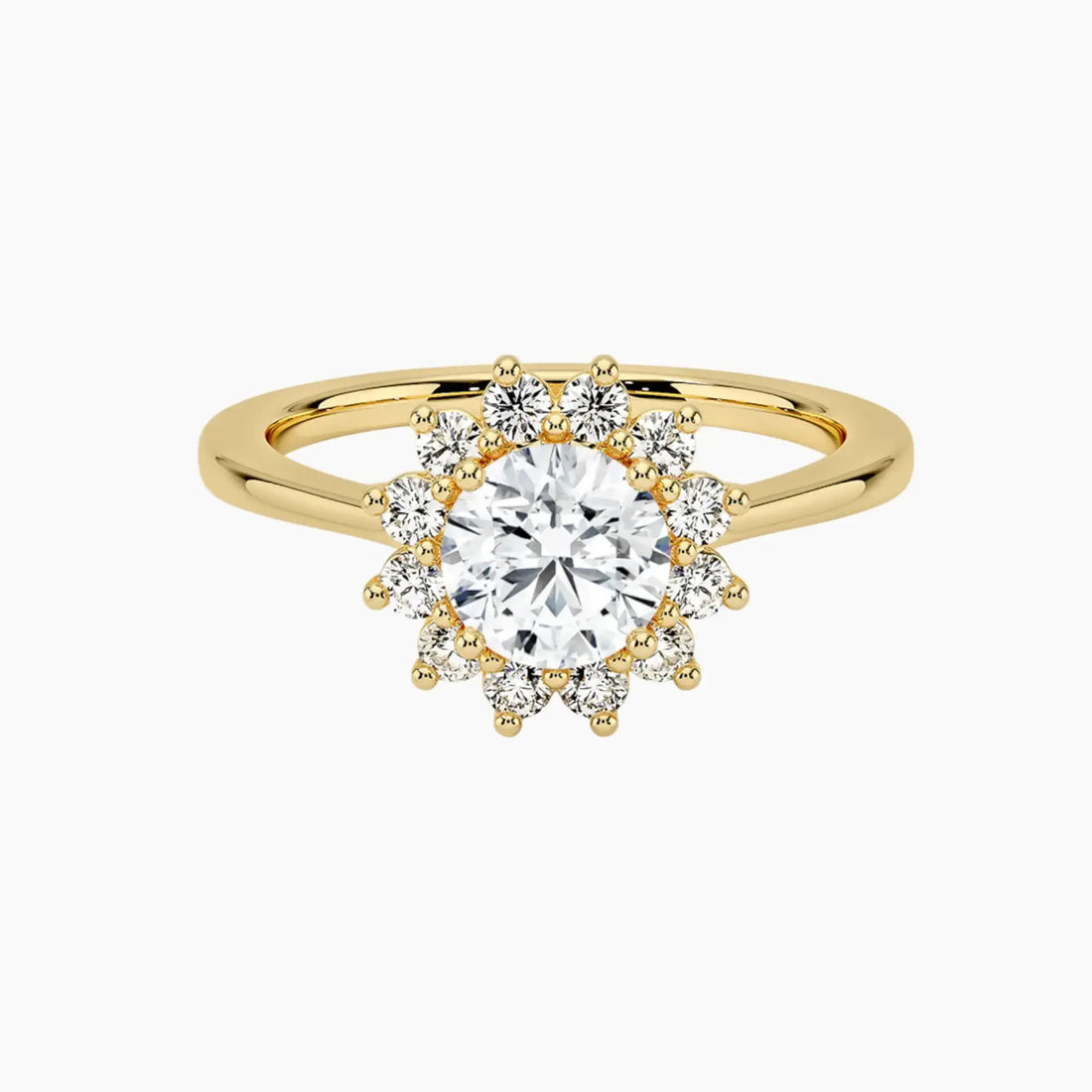 Soraya Round Designer Diamond Ring Setting in 18K White Gold