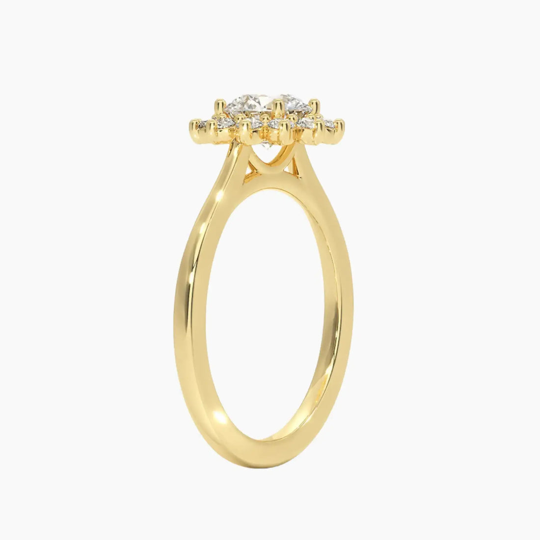 Soraya Round Designer Diamond Ring Setting in 18K White Gold