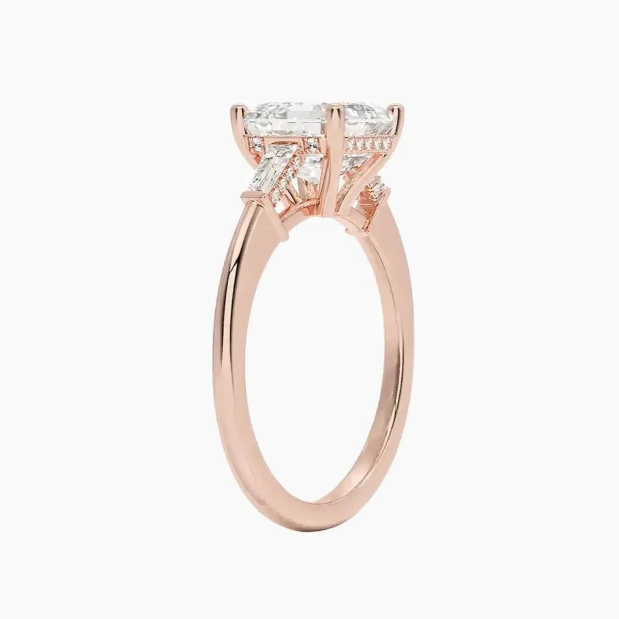 Nyx Asscher Hidden Halo 2.5 Carat Lab Grown Diamond Engagement Ring in 14K Yellow Gold